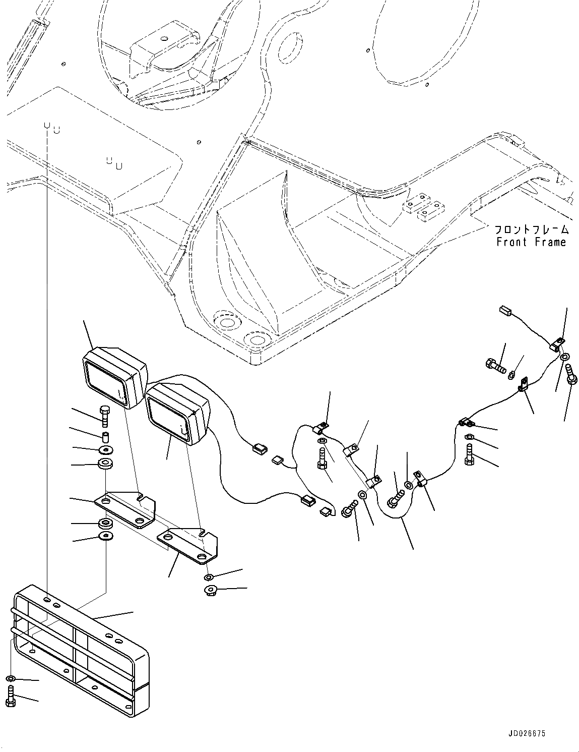 Схема запчастей Komatsu WA600-6R - ПЕРЕДН. ОСВЕЩЕНИЕ, ЛАМПА РАБОЧ. ОСВЕЩЕНИЯ (№-) ПЕРЕДН. ОСВЕЩЕНИЕ, С ДОПОЛН. ЛАМПА РАБОЧ. ОСВЕЩЕНИЯ