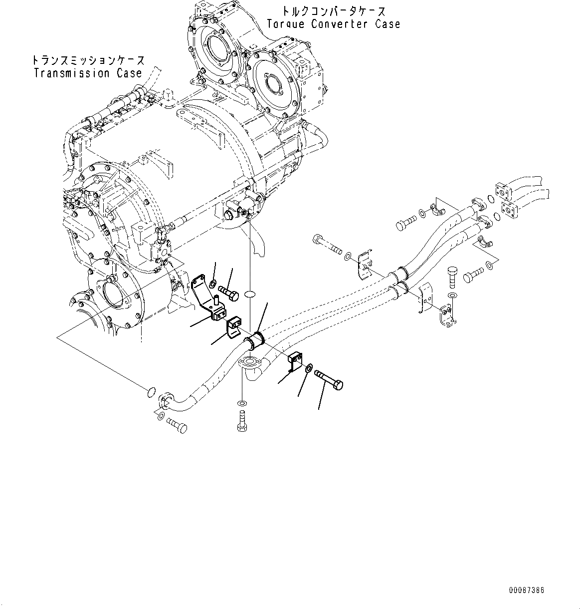 Схема запчастей Komatsu WA600-6R - ГИДРОТРАНСФОРМАТОР И ТРАНСМИССИЯ, ГИДРОТРАНСФОРМАТОР ЛИНИЯ ОХЛАЖДЕНИЯ (№-) ГИДРОТРАНСФОРМАТОР И ТРАНСМИССИЯ, С ТОРМОЗ. МАСЛ. СИСТЕМА ОХЛАЖДЕНИЯ, PM SERVICE СОЕДИН-Е, С ЭКСТРЕНН. УПРАВЛ.