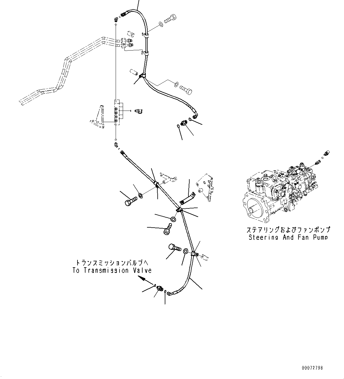 Схема запчастей Komatsu WA600-6R - ГИДРОТРАНСФОРМАТОР И ТРАНСМИССИЯ, PM CLINIC ТРУБЫ (/) (№-) ГИДРОТРАНСФОРМАТОР И ТРАНСМИССИЯ, С ТОРМОЗ. МАСЛ. СИСТЕМА ОХЛАЖДЕНИЯ, PM SERVICE СОЕДИН-Е, С ЭКСТРЕНН. УПРАВЛ.