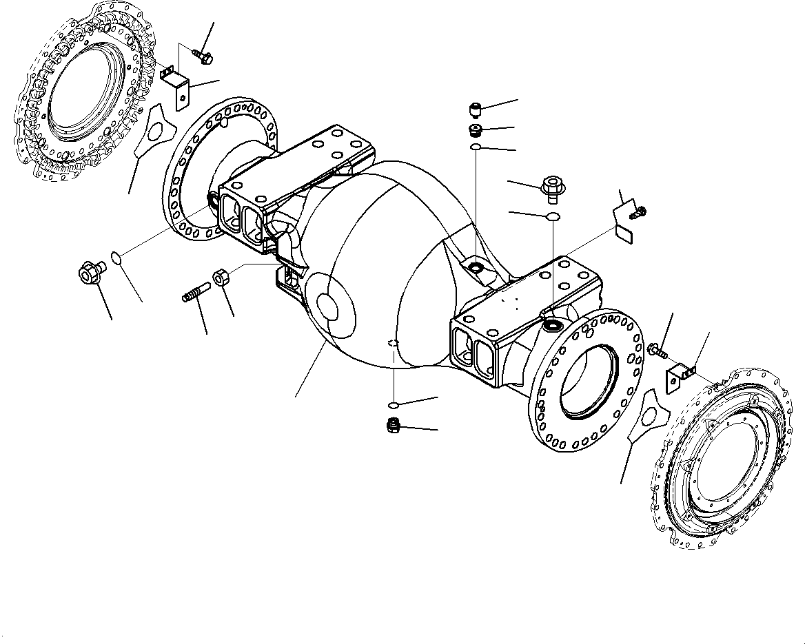 Схема запчастей Komatsu WA600-6R - ПЕРЕДНИЙ МОСТ, КОЖУХ И КОМПОНЕНТЫ (№-) ПЕРЕДНИЙ МОСТ, БЕЗ ТОРМОЗ. МАСЛ. СИСТЕМА ОХЛАЖДЕНИЯ
