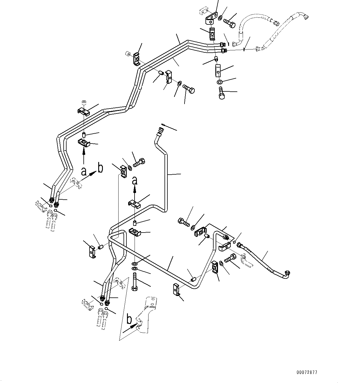 Схема запчастей Komatsu WA600-6R - ГИДРОЛИНИЯ, ГЛАВН. ТРУБЫ (/) (№-) ГИДРОЛИНИЯ, 3-Х СЕКЦИОНН. КОНТРОЛЬН. КЛАПАН