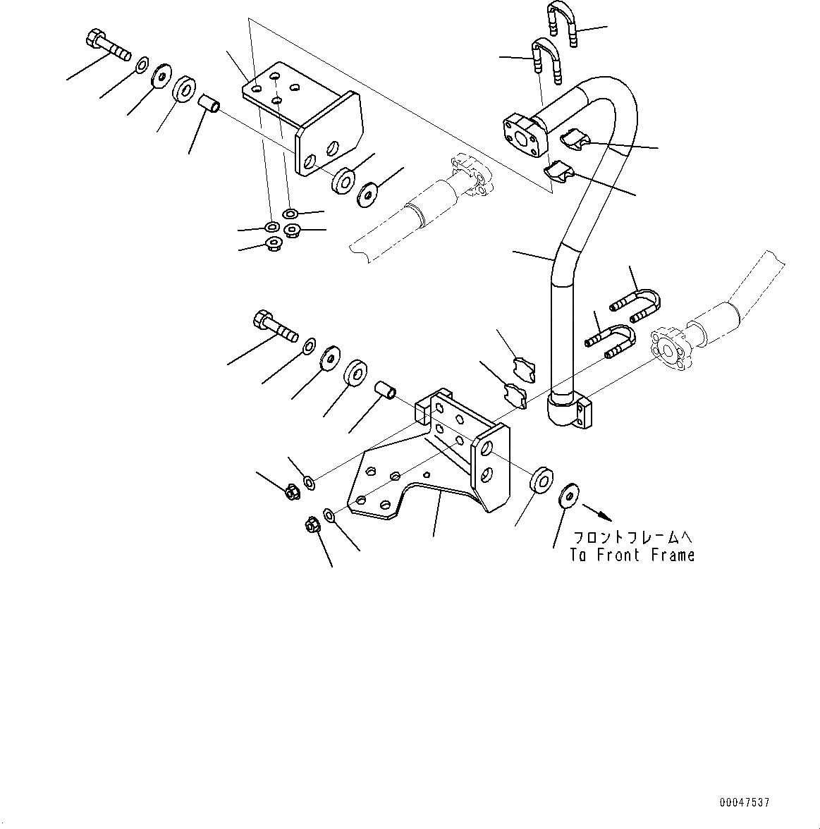 Схема запчастей Komatsu WA600-6R - ГИДРОЛИНИЯ, ПЕРЕДН. ТРУБЫ (/) (№-) ГИДРОЛИНИЯ, PM SERVICE СОЕДИН-Е, С ЭЛЕКТРОНН. УПРАВЛ-ЕLED ПОДВЕСКА СИСТЕМА (ECSS)