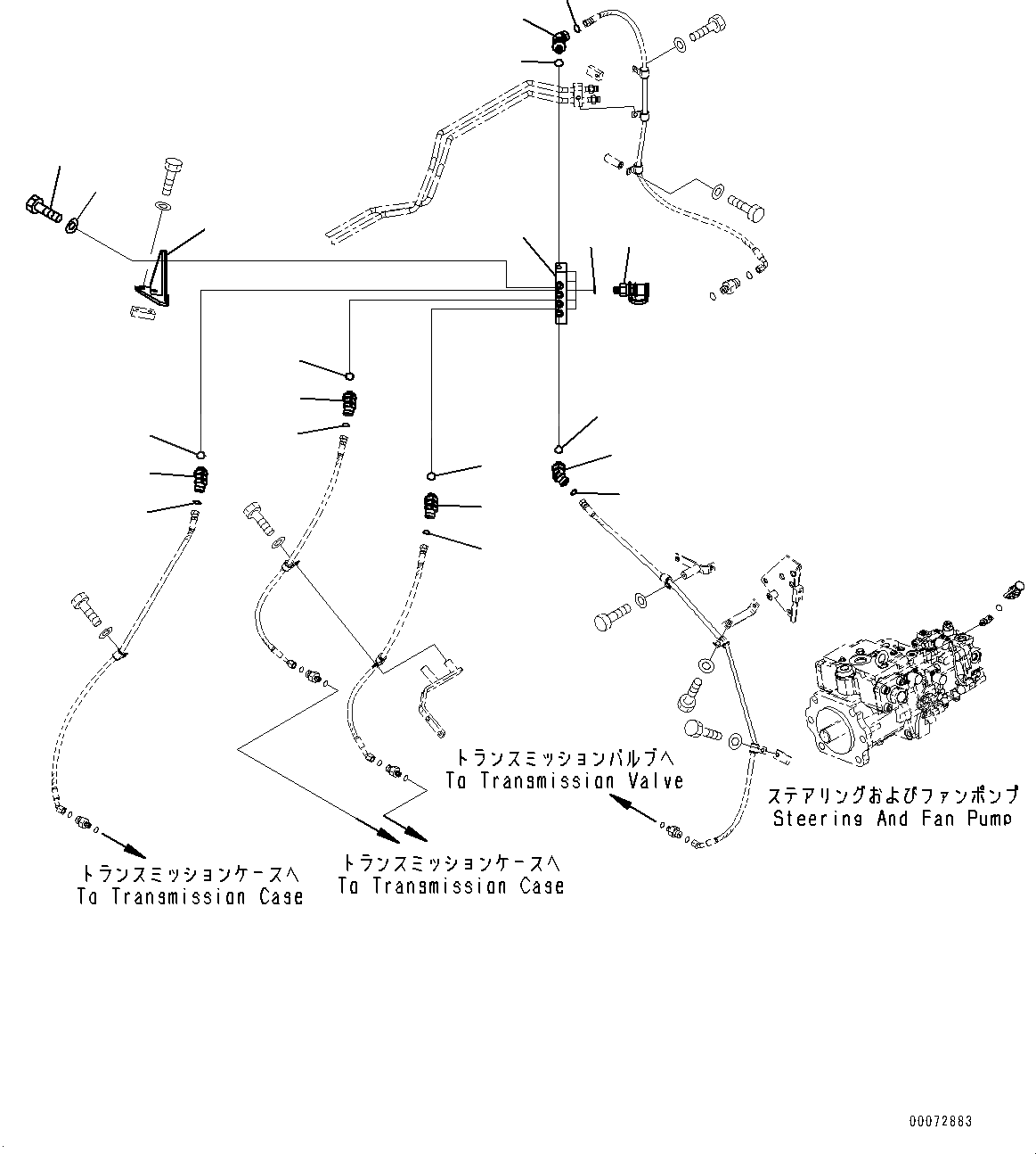 Схема запчастей Komatsu WA600-6R - ГИДРОЛИНИЯ, PM CLINIC ТРУБЫ (/) (№-) ГИДРОЛИНИЯ, СЕКЦ. КЛАПАН И ECSS, ПЕРИОДИЧ. ОБСЛУЖ. SERVICE СОЕДИН-ЕS