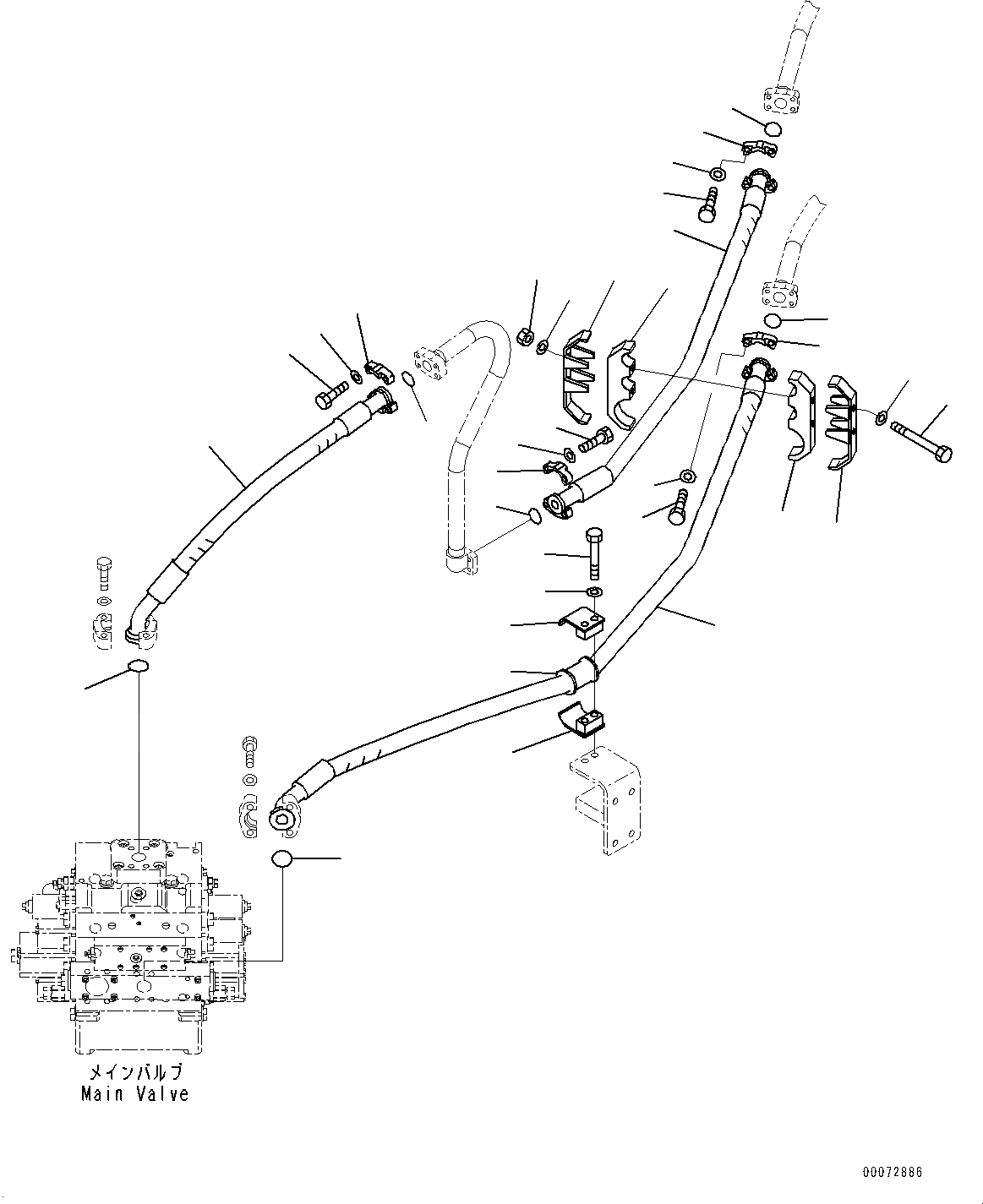 Схема запчастей Komatsu WA600-6R - ГИДРОЛИНИЯ, ПЕРЕДН. ТРУБЫ (/) (№-) ГИДРОЛИНИЯ, PM SERVICE СОЕДИН-Е, С ЭЛЕКТРОНН. УПРАВЛ-ЕLED ПОДВЕСКА СИСТЕМА (ECSS)