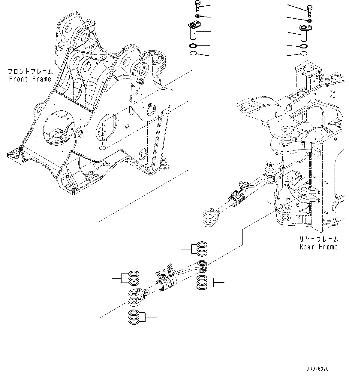 Схема запчастей Komatsu WA600-6R - ЦИЛИНДР РУЛЕВ. УПР-Я, КРЕПЛЕНИЕ (№-) ЦИЛИНДР РУЛЕВ. УПР-Я, ДЛЯ БОЛЬШ. DIAMETER ТИП ЦИЛИНДР