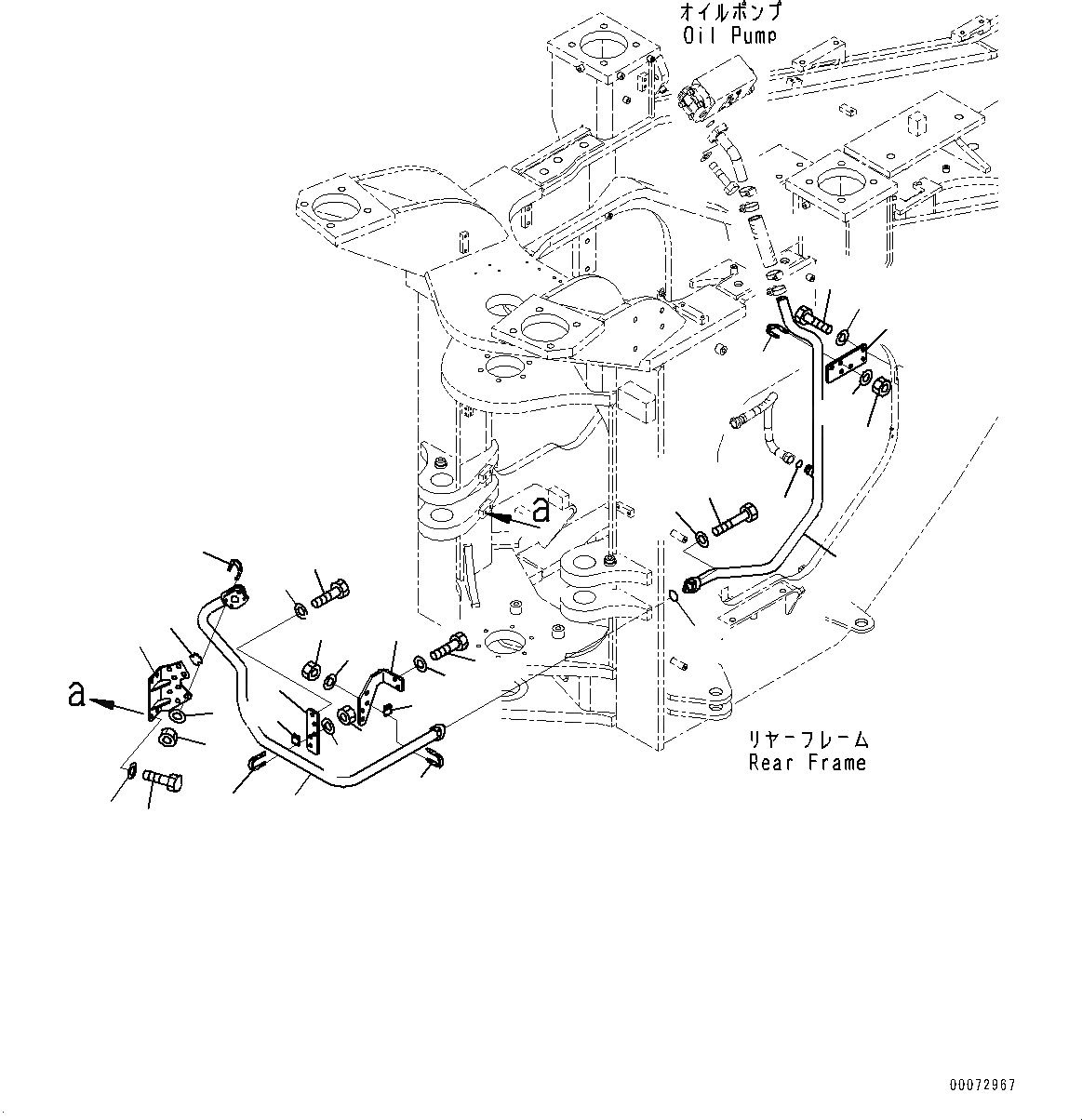 Схема запчастей Komatsu WA600-6R - ТОРМОЗНАЯ ГИДРОЛИНИЯ, ВСАСЫВ. ТРУБЫ (/) (№-) ТОРМОЗНАЯ ГИДРОЛИНИЯ, С ТОРМОЗ. МАСЛ. СИСТЕМА ОХЛАЖДЕНИЯ