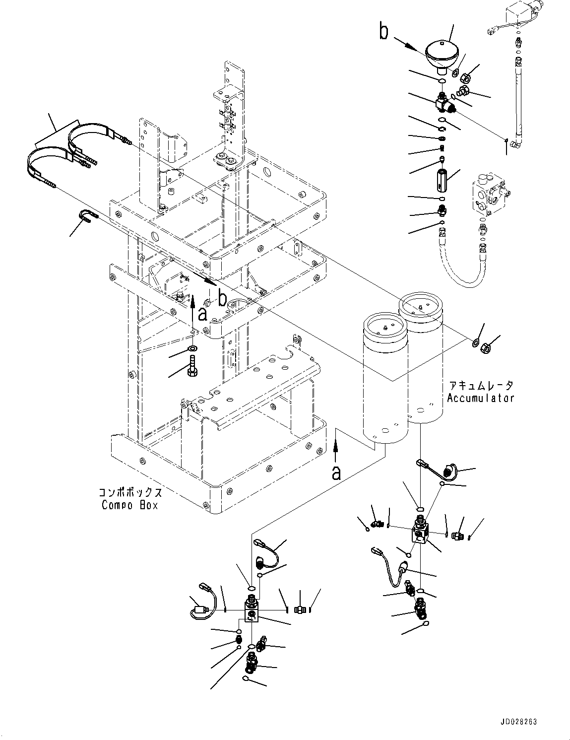Схема запчастей Komatsu WA600-6R - ТОРМОЗ. КОРПУС ТРУБЫ, АККУМУЛЯТОР КОМПОНЕНТЫ (№-) ТОРМОЗ. КОРПУС ТРУБЫ, С ADVANCED УПРАВЛ-Е ДЖОЙСТИКОМ (AJSS)