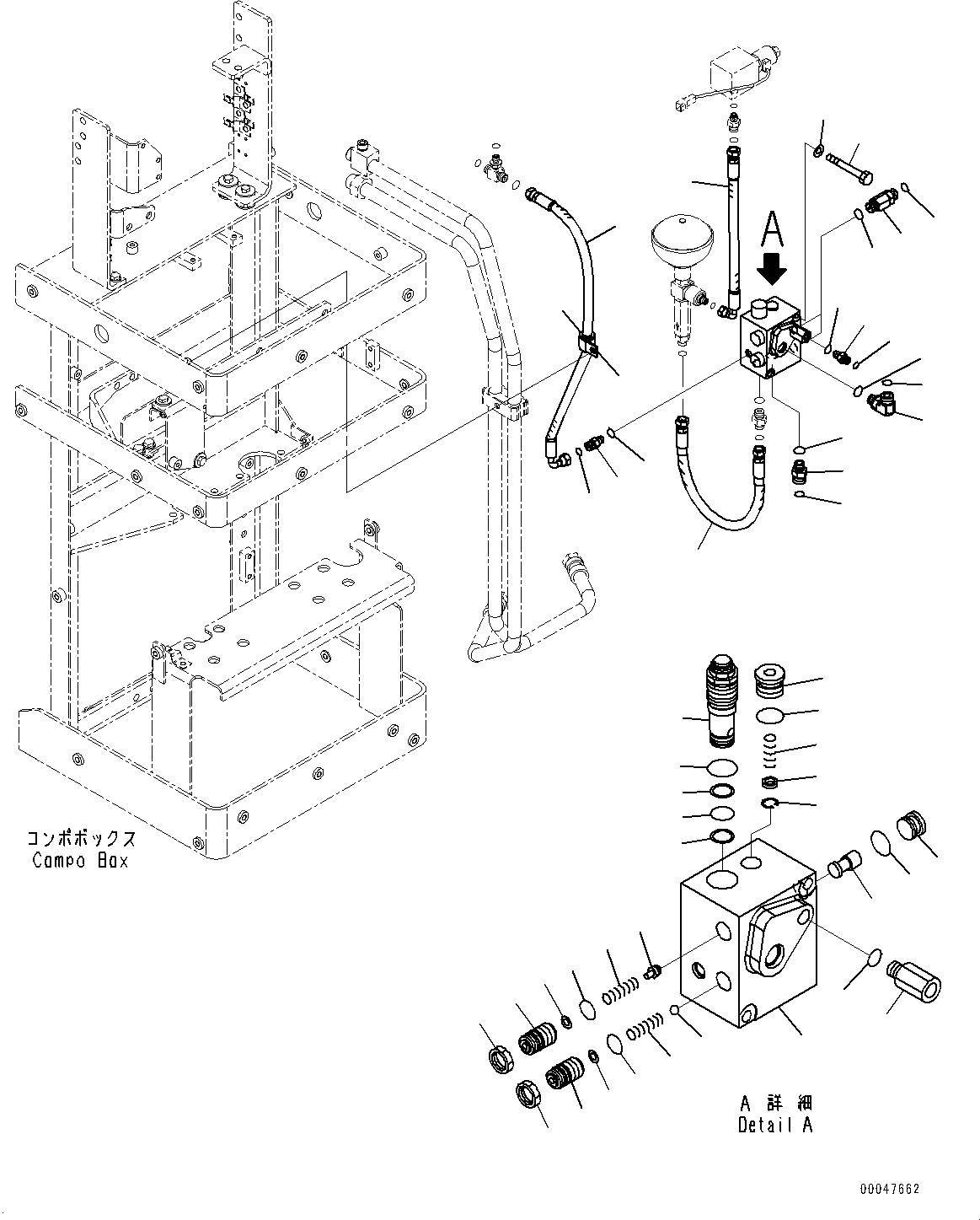 Схема запчастей Komatsu WA600-6R - ТОРМОЗ. КОРПУС ТРУБЫ, КЛАПАН АККУМУЛЯТОРА (№-) ТОРМОЗ. КОРПУС ТРУБЫ, С ADVANCED УПРАВЛ-Е ДЖОЙСТИКОМ (AJSS), С VHMS (VHMS), С ТОРМОЗ. МАСЛ. ОХЛАЖД-Е