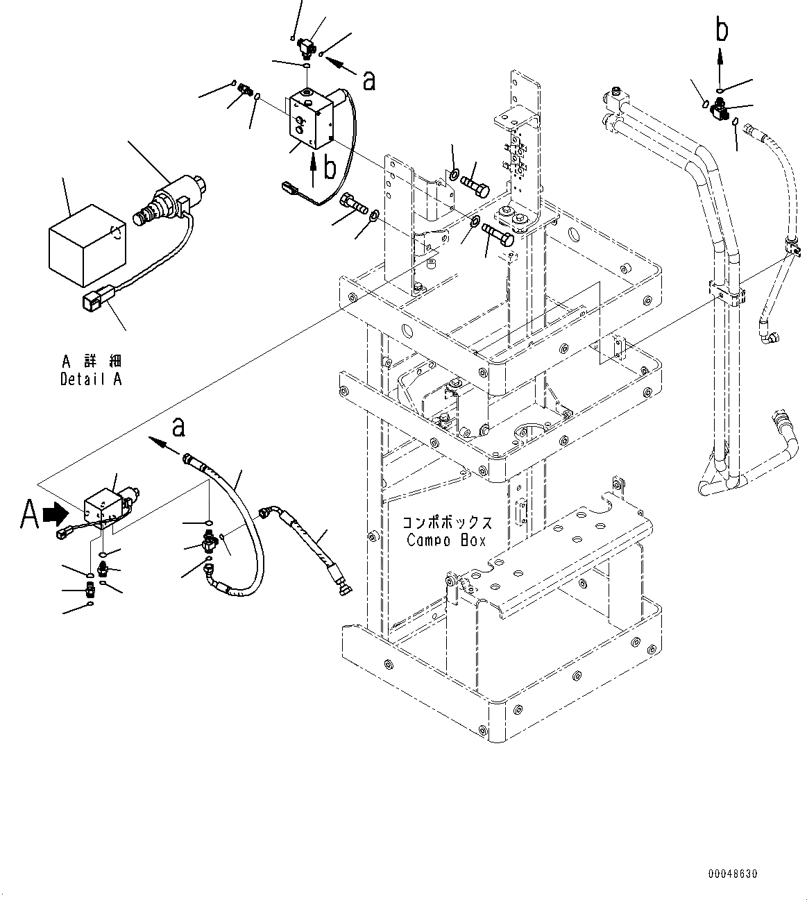 Схема запчастей Komatsu WA600-6R - ТОРМОЗ. КОРПУС ТРУБЫ, СОЛЕНОИДНЫЙ КЛАПАН (№-) ТОРМОЗ. КОРПУС ТРУБЫ, С ADVANCED УПРАВЛ-Е ДЖОЙСТИКОМ (AJSS), С VHMS (VHMS)