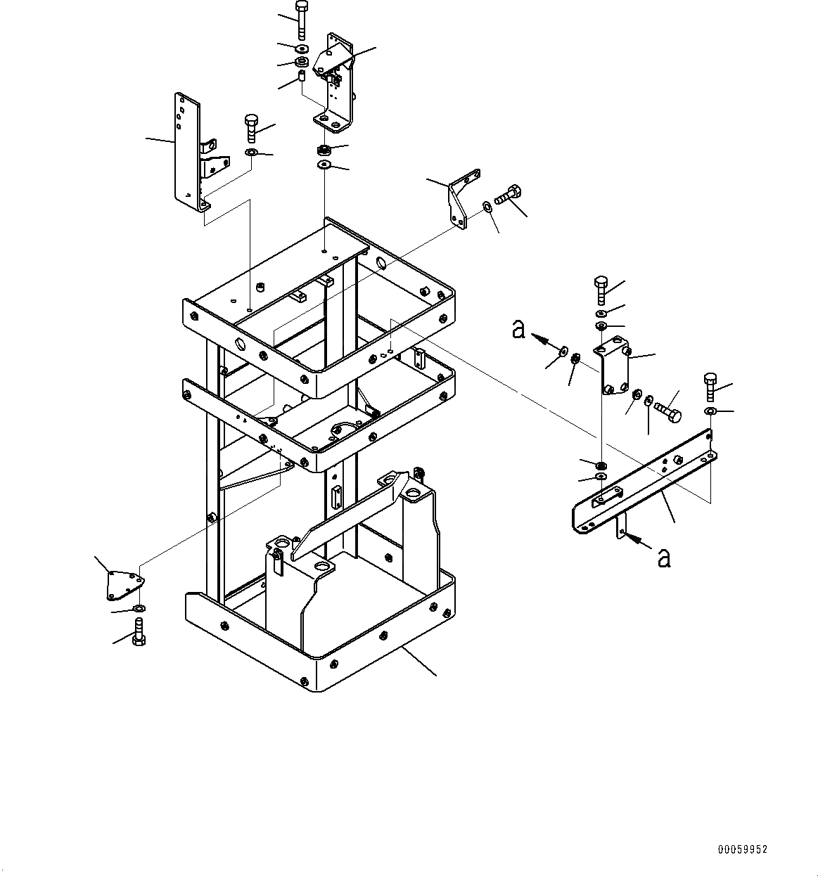 Схема запчастей Komatsu WA600-6R - ТОРМОЗ. КОРПУС ТРУБЫ, КОРПУС (№-) ТОРМОЗ. КОРПУС ТРУБЫ, С РУЛЕВОЕ КОЛЕСО