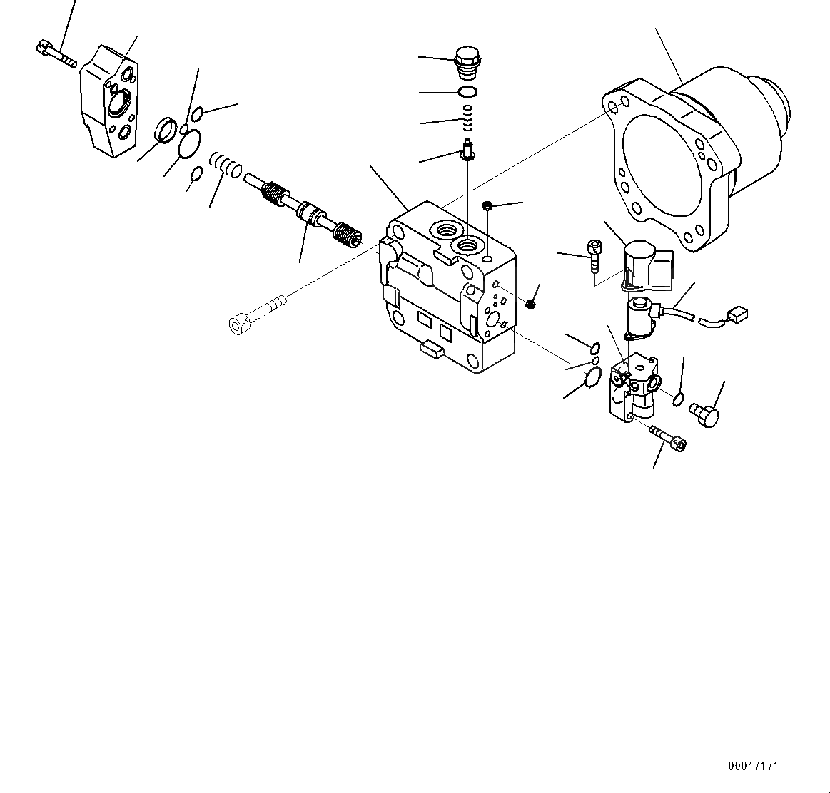 Схема запчастей Komatsu WA600-6R - КАПОТ, ВНУТР. ЧАСТИ, МОТОР ВЕНТИЛЯТОРА (/) (№-) КАПОТ, VHMS