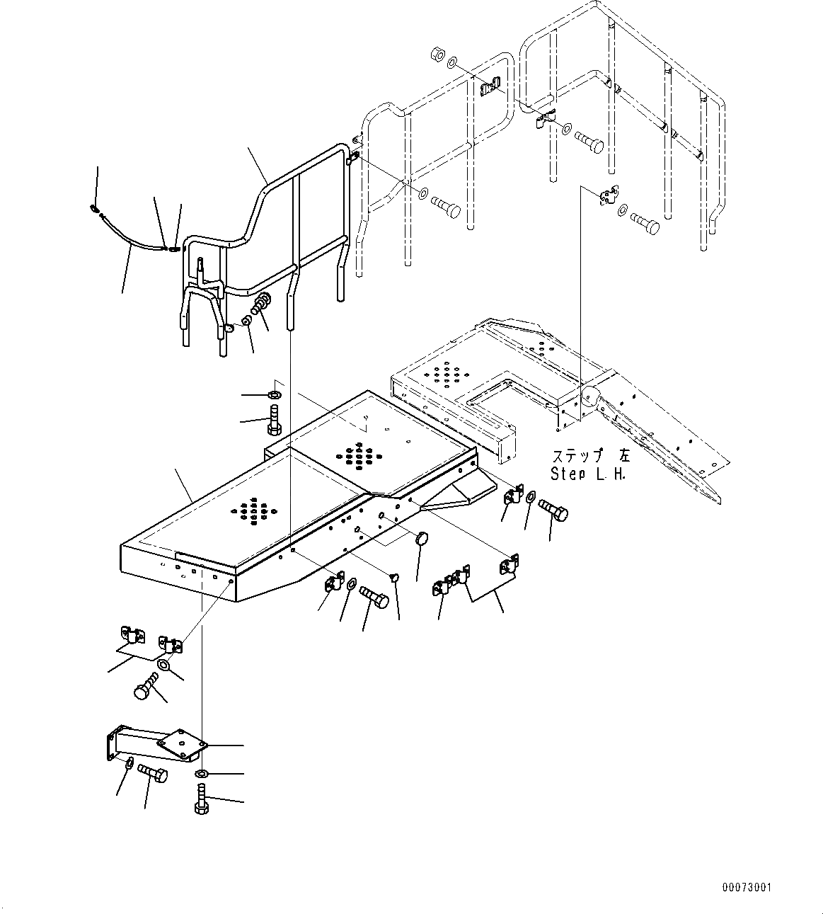 Схема запчастей Komatsu WA600-6R - ЛЕСТНИЦА, ПЛАТФОРМА (/) (№-) ЛЕСТНИЦА, БЕЗ ЗАДН. КРЫЛО