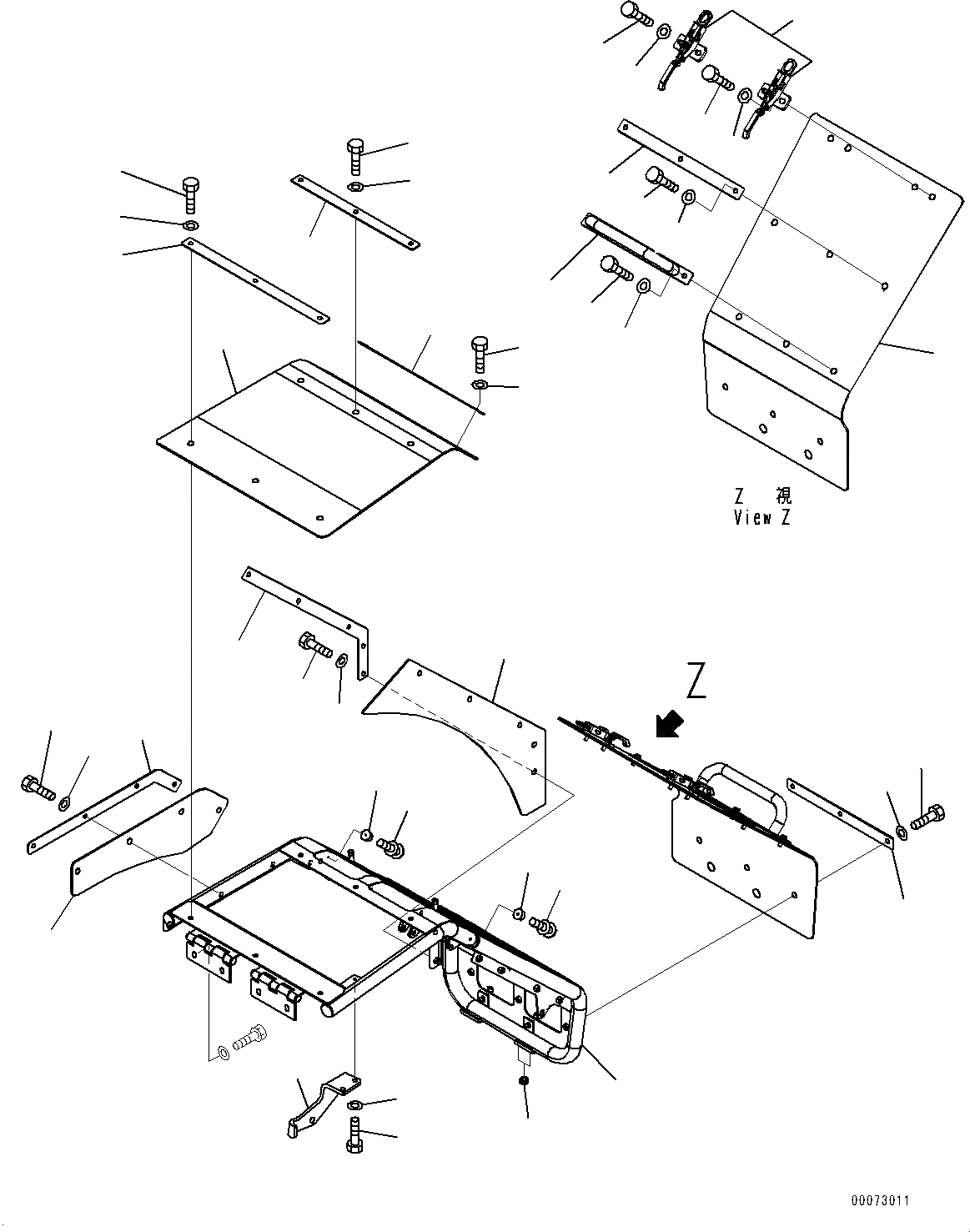 Схема запчастей Komatsu WA600-6R - ЛЕСТНИЦА, КРЫЛО (/) (№-) ЛЕСТНИЦА, С ЗАДН. КРЫЛО, С ДОПОЛН. ЛАМПА РАБОЧ. ОСВЕЩЕНИЯ