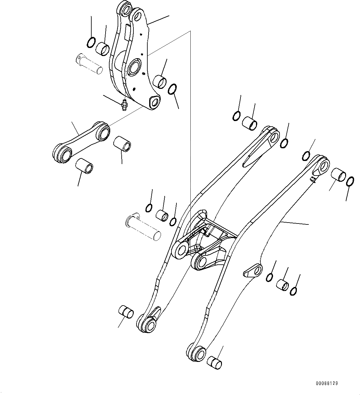Схема запчастей Komatsu WA600-6R - РУКОЯТЬ И BELL CRANK, СТРЕЛА И BELL CRANK (№-) РУКОЯТЬ И BELL CRANK, 8MM РУКОЯТЬ, С УПЛОТНЕНИЕED И LUBRICATED ПАЛЕЦ