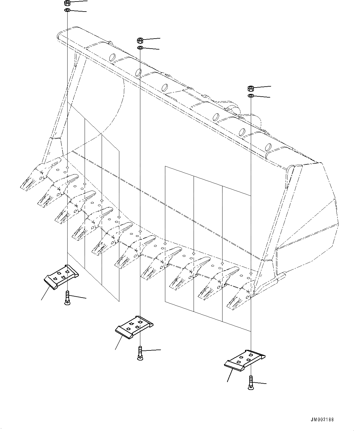 Схема запчастей Komatsu WA600-6R - СЕГМЕНТН. КРОМКА (№-) СЕГМЕНТН. КРОМКА, V-ОБРАЗН