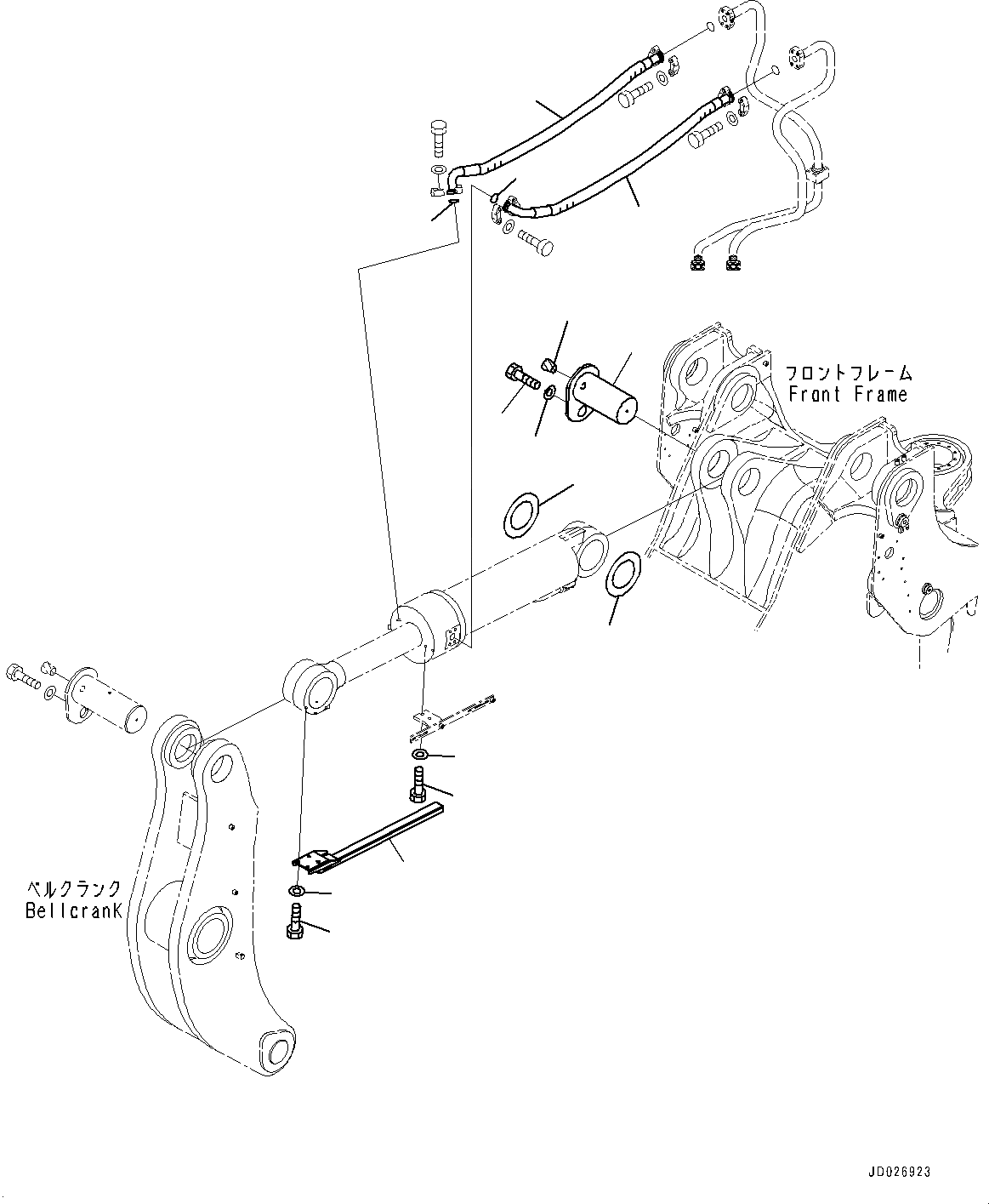 Схема запчастей Komatsu WA600-6R - ГИДРОЦИЛИНДР КОВША, ПАЛЕЦ (№-) ГИДРОЦИЛИНДР КОВША, 99MM РУКОЯТЬ