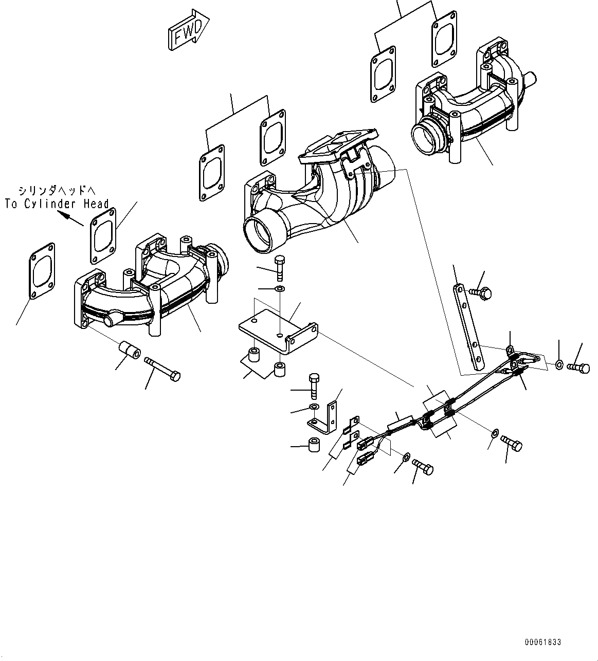 Схема запчастей Komatsu SAA6D170E-5AR - ВЫПУСКНОЙ КОЛЛЕКТОР, (№-9) ВЫПУСКНОЙ КОЛЛЕКТОР