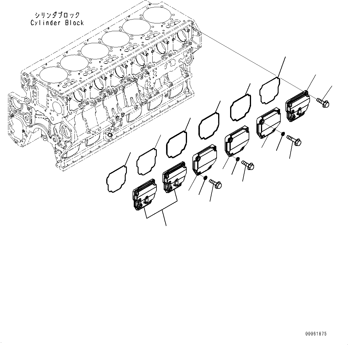 Схема запчастей Komatsu SAA6D170E-5AR - КРЫШКА ТОЛКАТЕЛЕЙ КЛАПАНА (№-8) КРЫШКА ТОЛКАТЕЛЕЙ КЛАПАНА