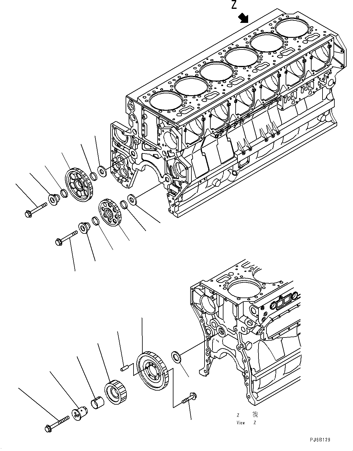 Схема запчастей Komatsu SAA6D170E-5AR - IDLE ПРИВОДS (№-) IDLE ПРИВОДS