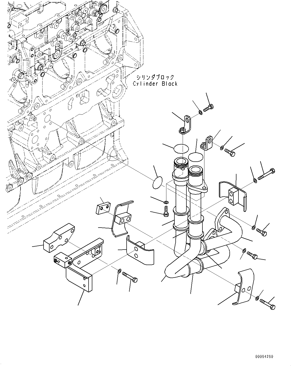 Схема запчастей Komatsu SAA6D170E-5AR - ДВИГАТЕЛЬ МАСЛ. ФИЛЬТР, МАСЛ. ФИЛЬТР ТРУБЫ (№9-) ДВИГАТЕЛЬ МАСЛ. ФИЛЬТР, БЕЗ VHMS (VHMS), PM-CLINIC СПЕЦ-Я.
