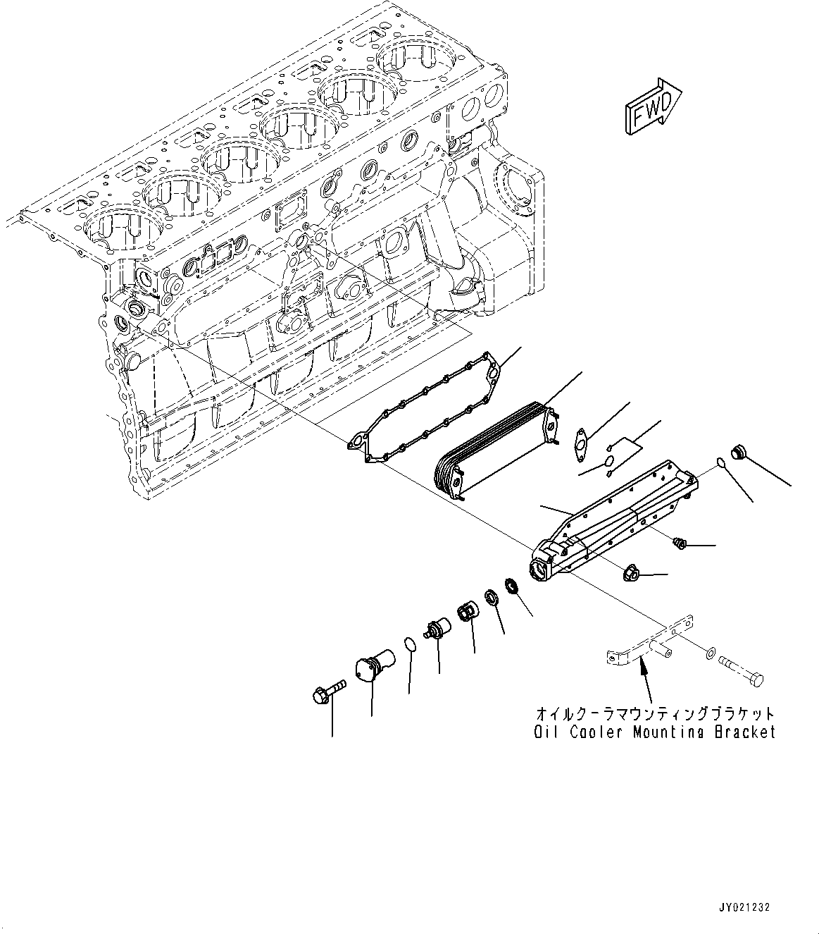 Схема запчастей Komatsu SAA6D170E-5AR - ДВИГАТЕЛЬ МАСЛООХЛАДИТЕЛЬ (№-) ДВИГАТЕЛЬ МАСЛООХЛАДИТЕЛЬ