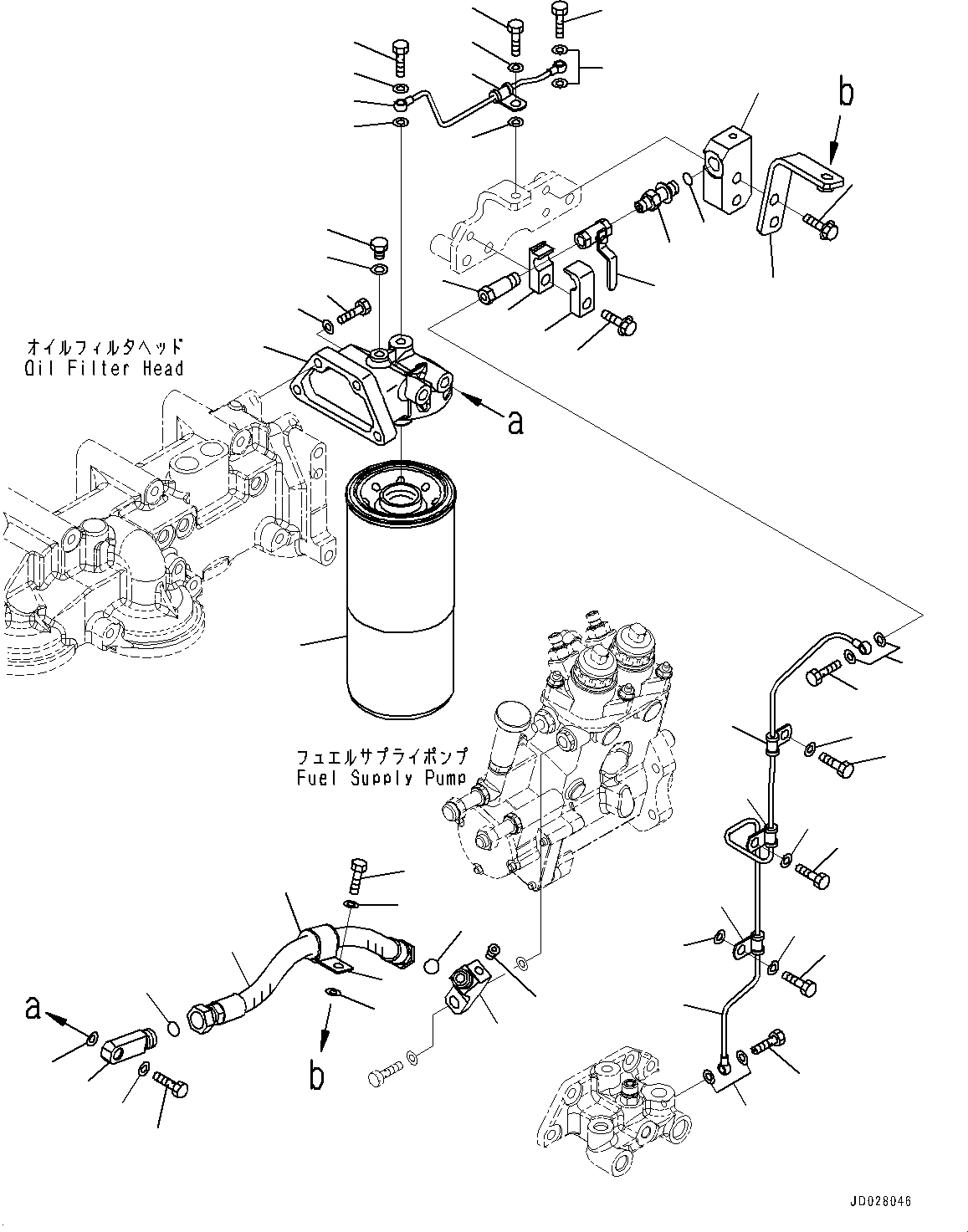 Схема запчастей Komatsu SAA6D170E-5AR - ТОПЛИВН. ФИЛЬТР. И ТРУБЫ, ТРУБЫ (№-8) ТОПЛИВН. ФИЛЬТР. И ТРУБЫ