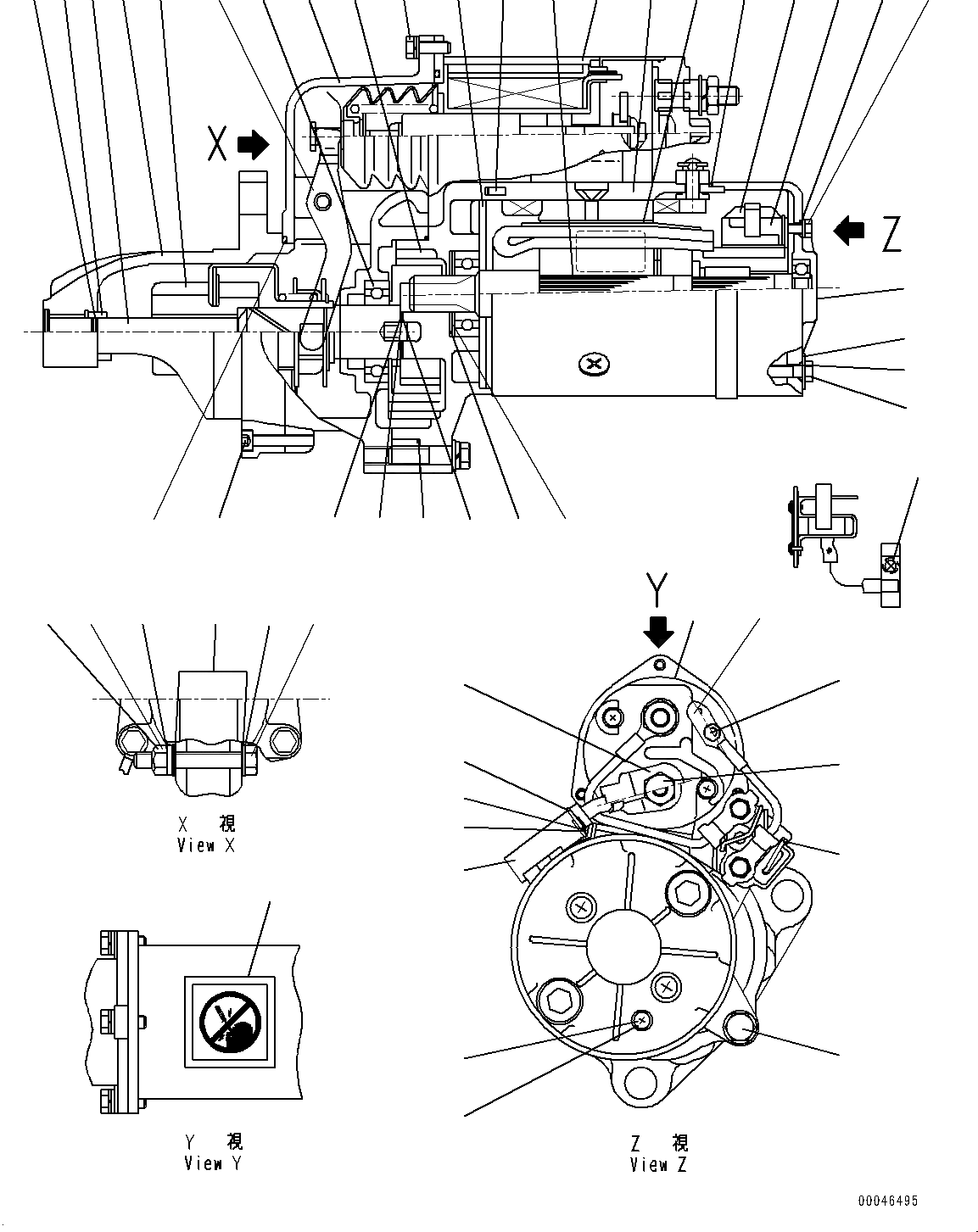 Схема запчастей Komatsu SAA6D170E-5AR - СТАРТЕР, ВНУТР. ЧАСТИ (№-) СТАРТЕР, KW