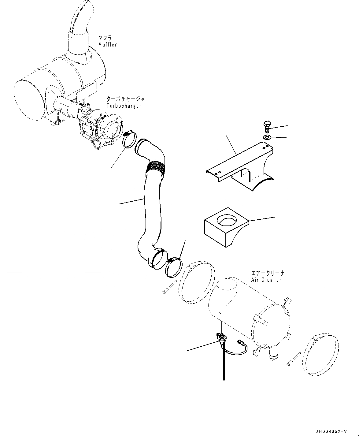 Схема запчастей Komatsu HB205-1 - ВПУСК ВОЗДУХА СОЕДИН-Е, ВОЗДУХООЧИСТИТЕЛЬ КОМПОНЕНТЫ (№-) ВПУСК ВОЗДУХА СОЕДИН-Е, С ПРЕФИЛЬТР