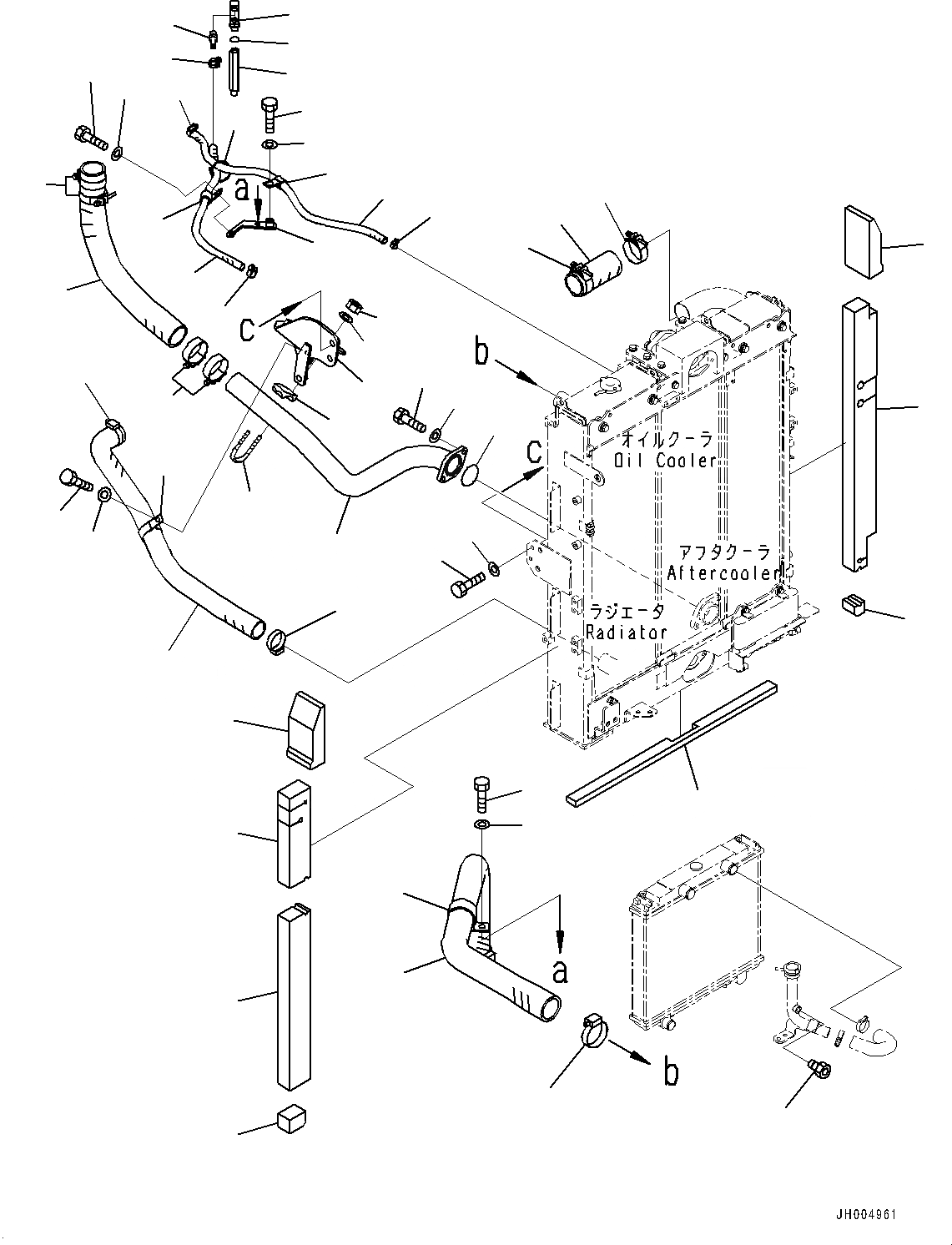 Схема запчастей Komatsu HB205-1 - СИСТЕМА ОХЛАЖДЕНИЯ, ПОСЛЕОХЛАДИТЕЛЬ И СИСТЕМА ТРУБ РАДИАТОРА (№-) СИСТЕМА ОХЛАЖДЕНИЯ