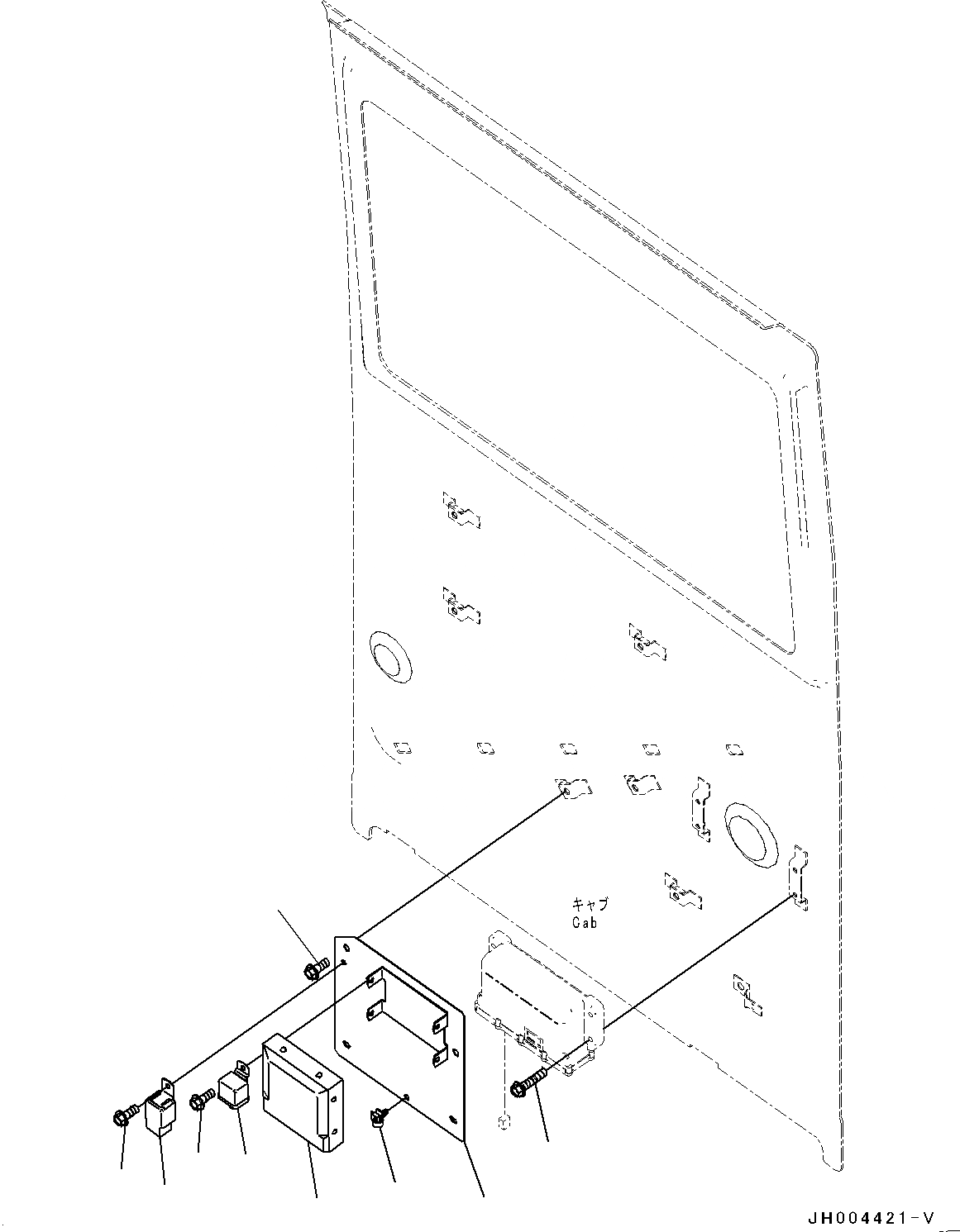 Схема запчастей Komatsu HB205-1 - КАБИНА, КАБИНА IN ЧАСТИ, КОНДИЦ. ВОЗДУХА И KOMTRAX КОНТРОЛЛЕР (№-) КАБИНА, ПРАВ. И ЗАДН. ФИКС. ОКНА, С -ДОПОЛН. АКТУАТОР ТРУБЫ, АККУМУЛЯТОР, KOMTRAX