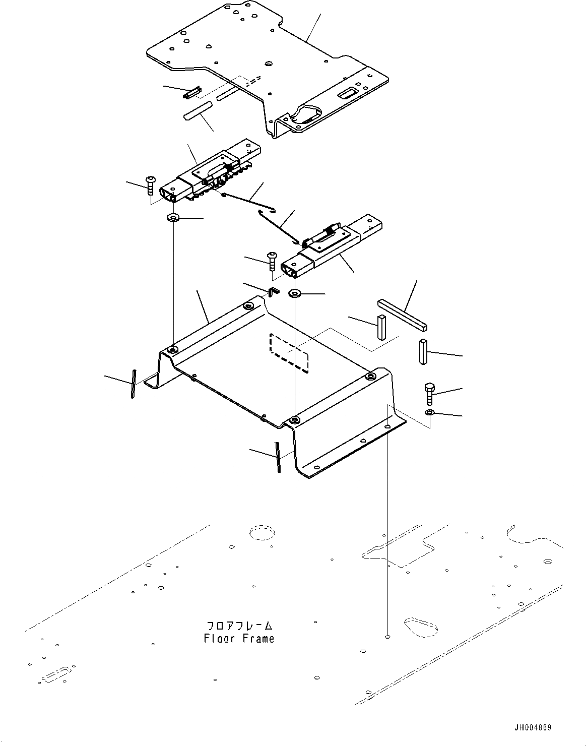 Схема запчастей Komatsu HB205-1 - КАБИНА, ПОЛ, ОСНОВ. (№-) КАБИНА, ПРАВ. И ЗАДН. ФИКС. ОКНА, AM-FM РАДИО ДЛЯ АЗИИ, БЕЗ KOMTRAX