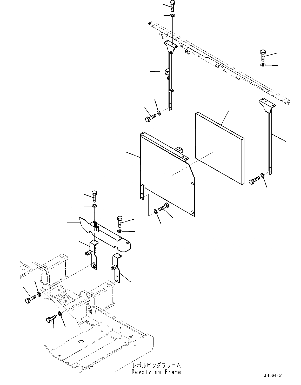 Схема запчастей Komatsu HB205-1 - КАБИНА РАМА (№-) КАБИНА РАМА, ДЛЯ ПРЕФИЛЬТР