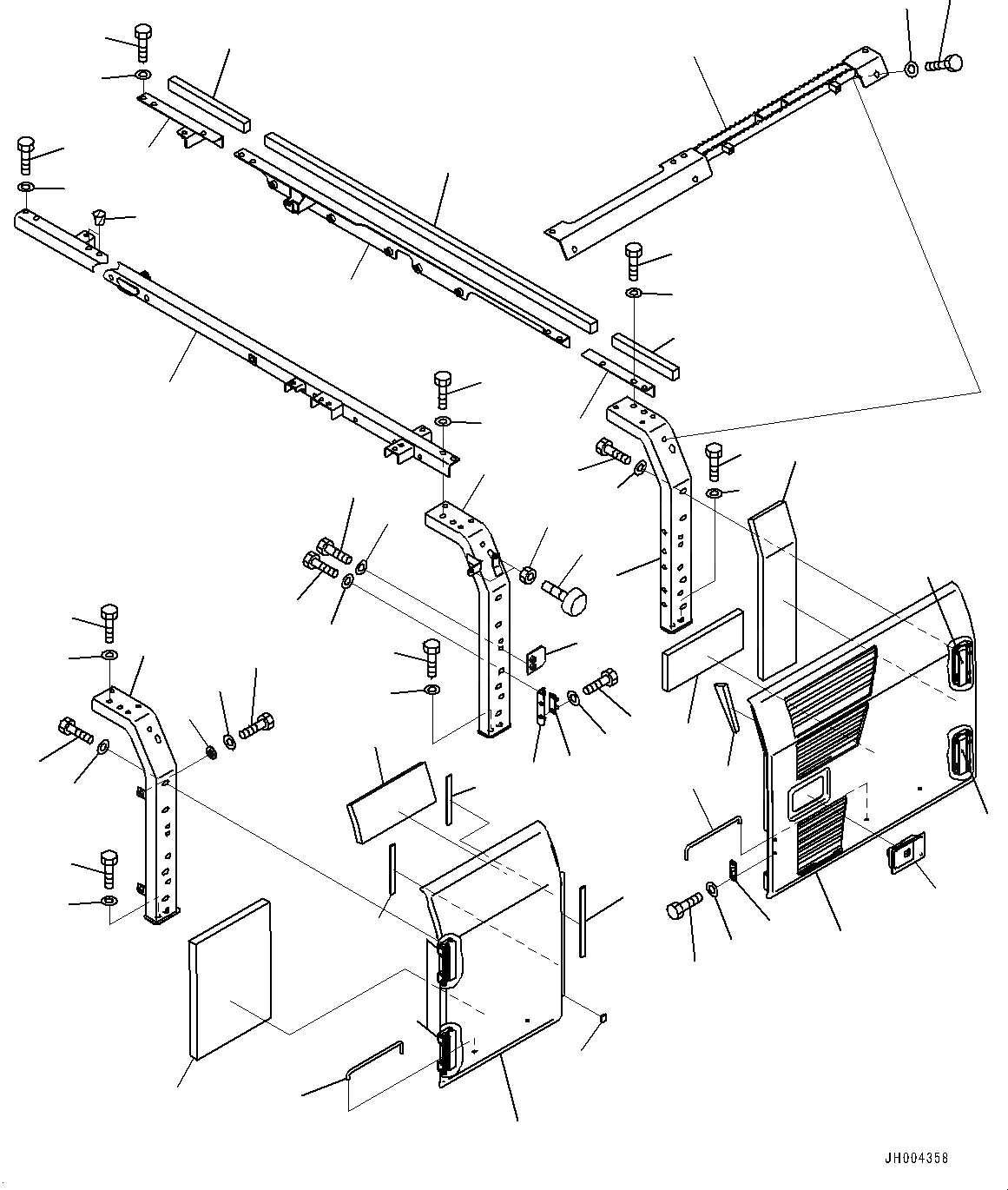 Схема запчастей Komatsu HB205-1 - ДВЕРЬ ЛЕВ. (№-) ДВЕРЬ ЛЕВ.