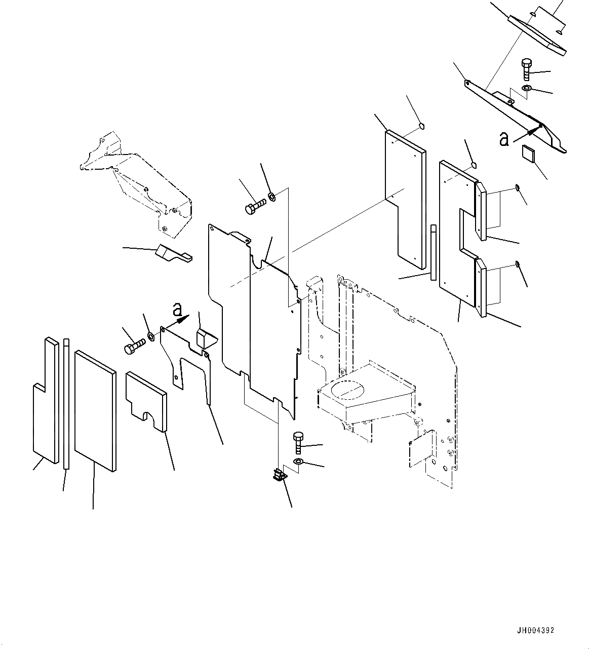 Схема запчастей Komatsu HB205-1 - КАБИНА ПЕРЕГОРОДКА., MIDDLE (№-8) КАБИНА ПЕРЕГОРОДКА.