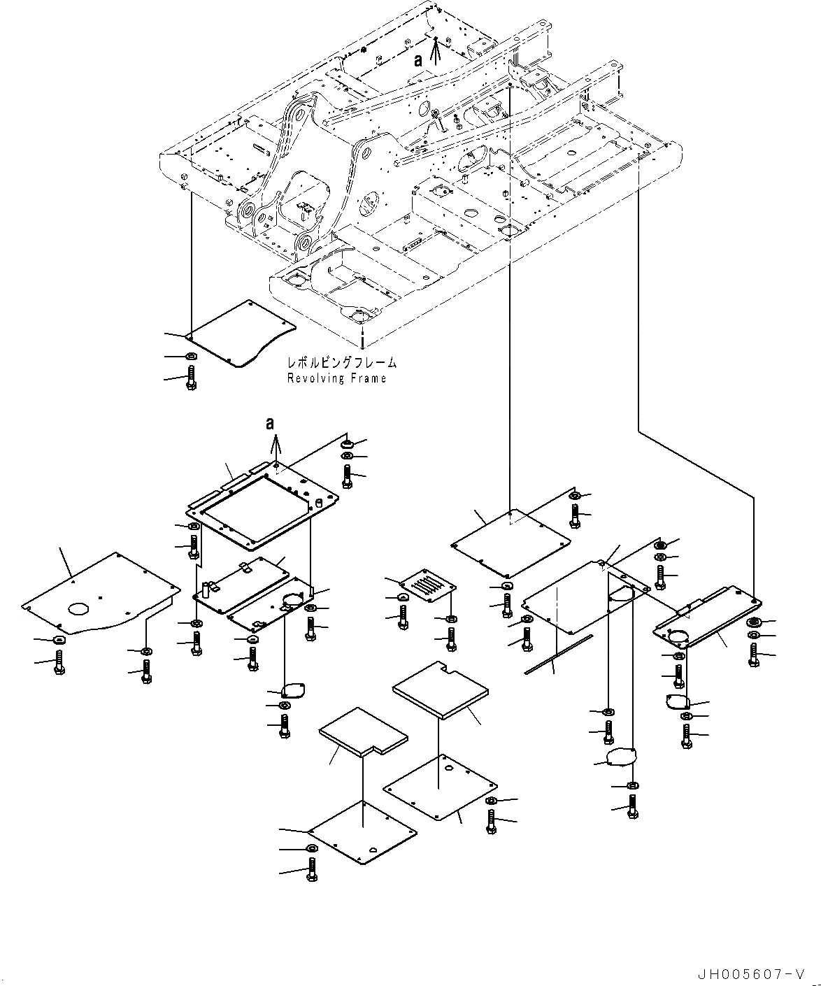 Схема запчастей Komatsu HB205-1 - НИЖН. КРЫШКА (№-) НИЖН. КРЫШКА, С ЗАПРАВОЧН.LING НАСОС, ДЛЯ ИНДОНЕЗИЯ