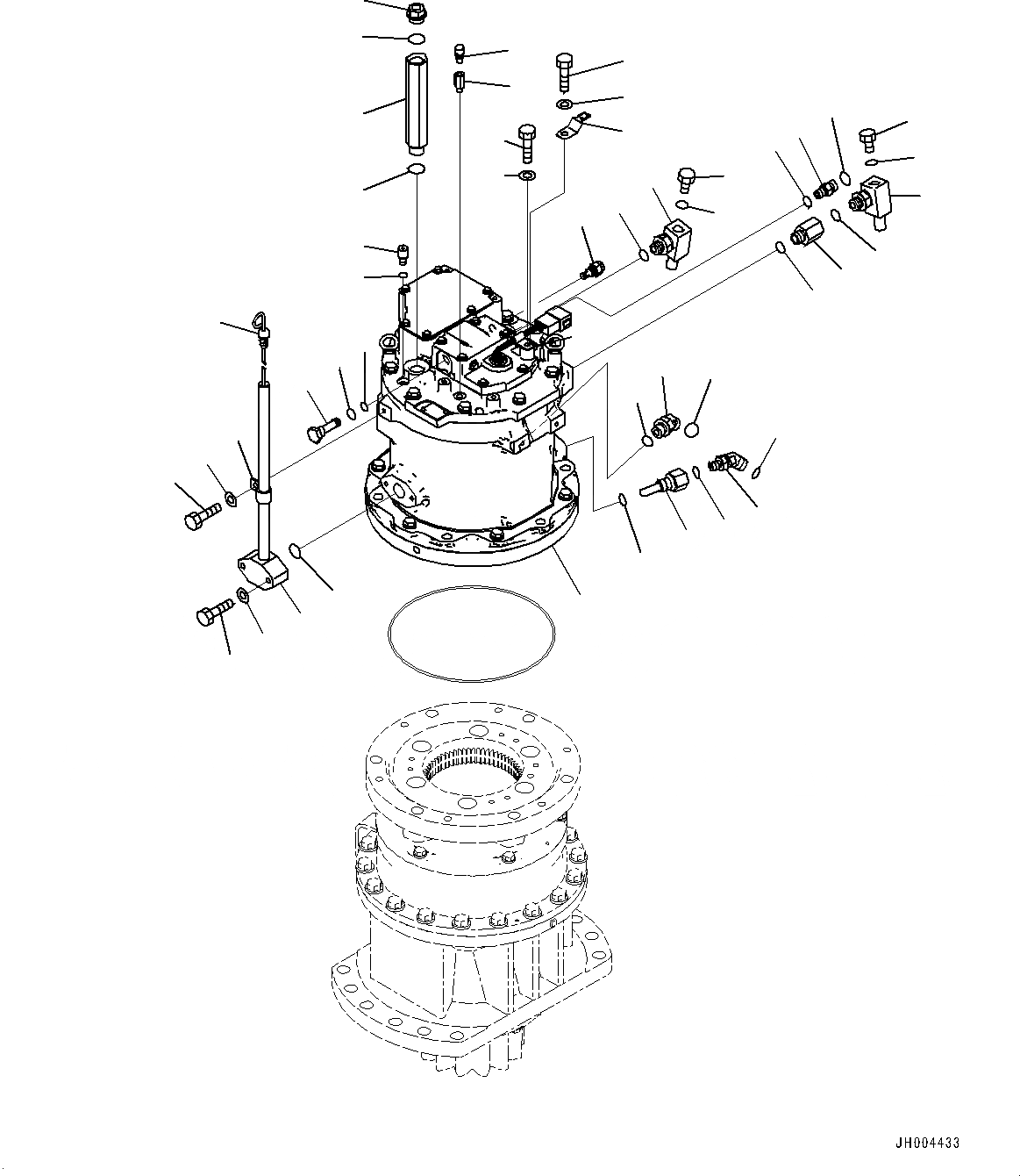Схема запчастей Komatsu HB205-1 - МЕХАНИЗМ ПОВОРОТА И МОТОР, МОТОР (№-) МЕХАНИЗМ ПОВОРОТА И МОТОР