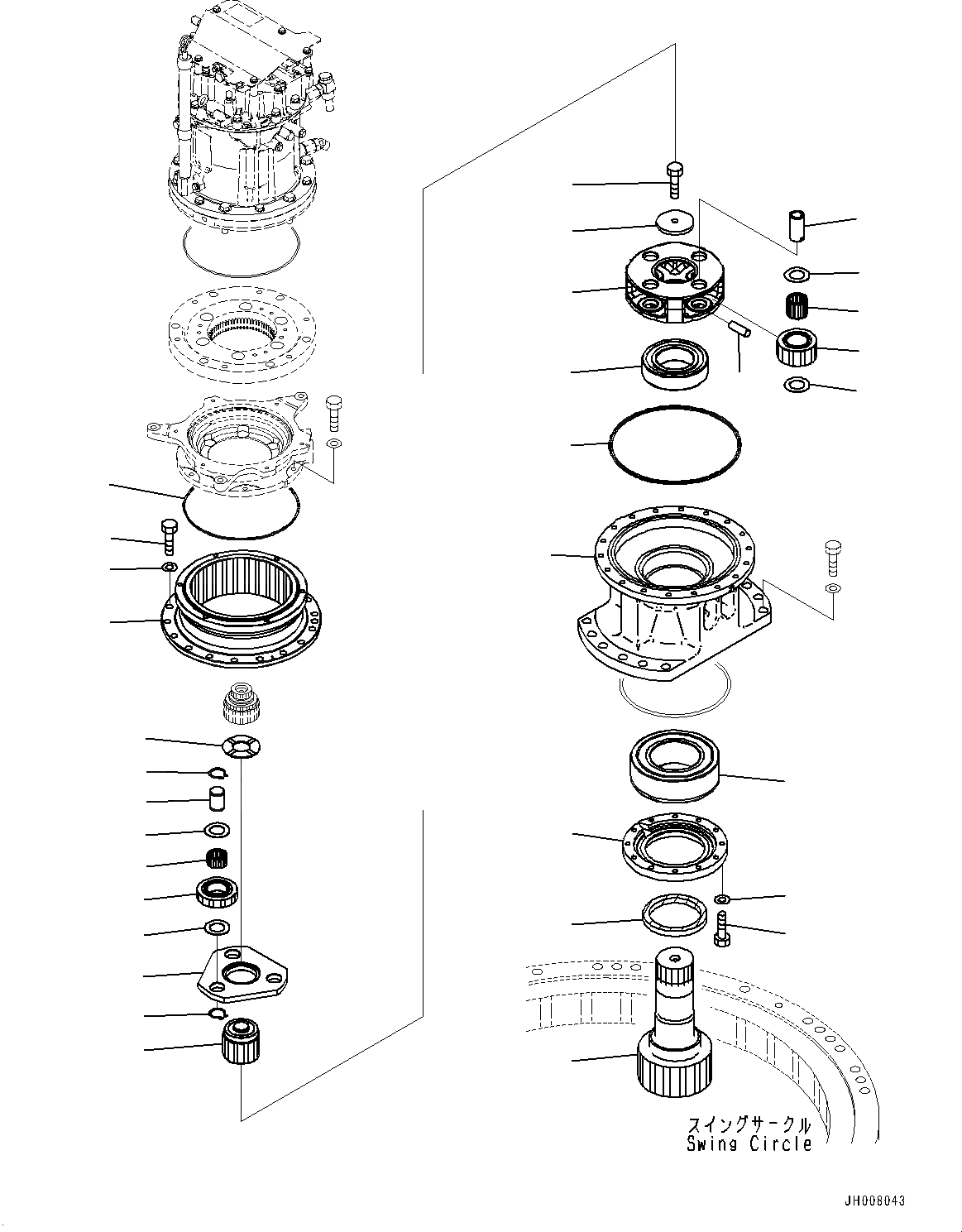 Схема запчастей Komatsu HB205-1 - МЕХАНИЗМ ПОВОРОТА И МОТОР, МЕХАНИЗМ ПОВОРОТА (/) (№-) МЕХАНИЗМ ПОВОРОТА И МОТОР
