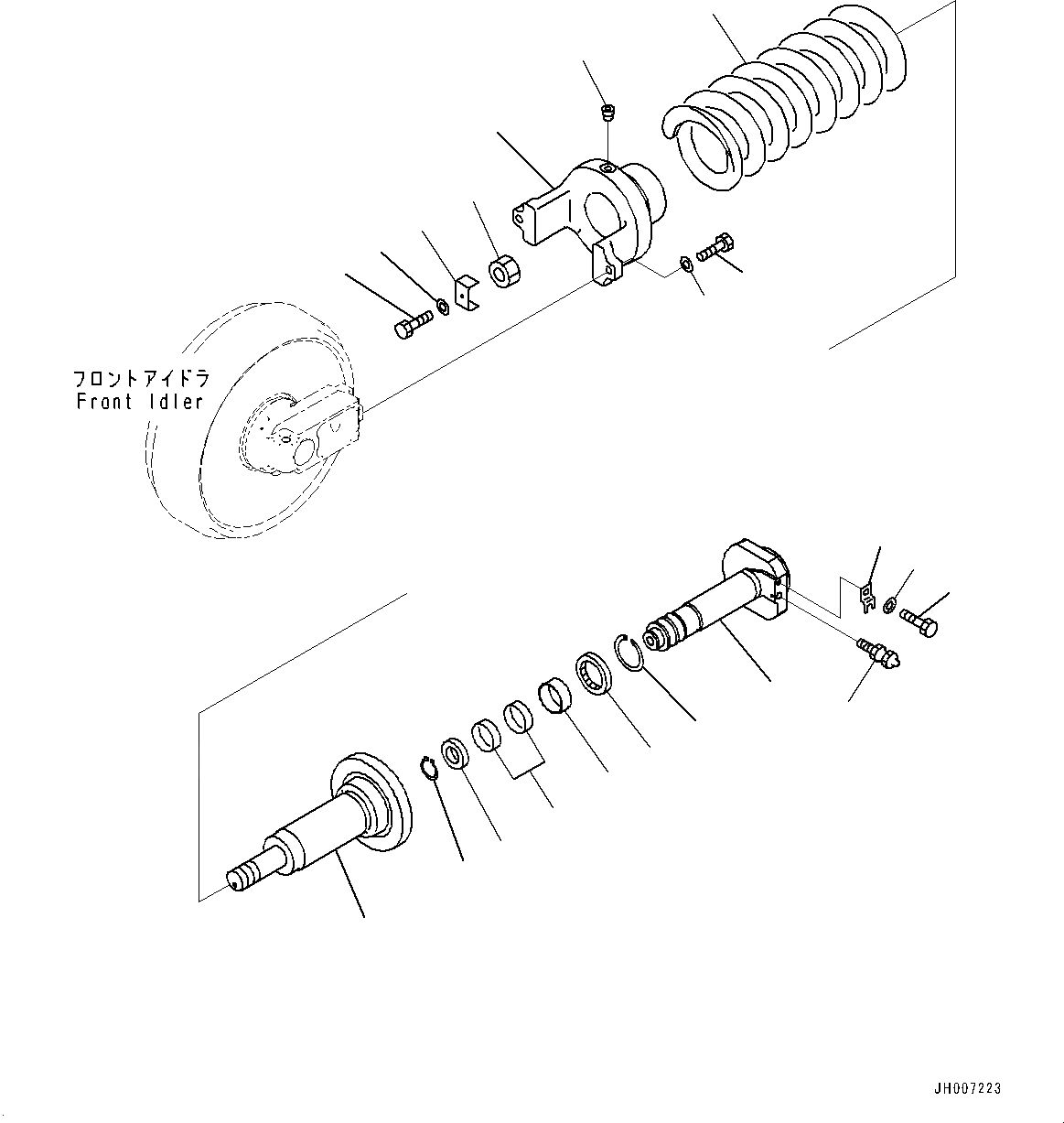Схема запчастей Komatsu HB205-1 - ПЕРЕДН. ЛЕНИВЕЦ И ОПОРНЫЙ ЭЛЕМЕНТ ЛЕНИВЦА, ОПОРНЫЙ ЭЛЕМЕНТ ЛЕНИВЦА (№-) ПЕРЕДН. ЛЕНИВЕЦ И ОПОРНЫЙ ЭЛЕМЕНТ ЛЕНИВЦА, СЕВ. АМЕРИКА ИЛИ АВСТРАЛИЯ