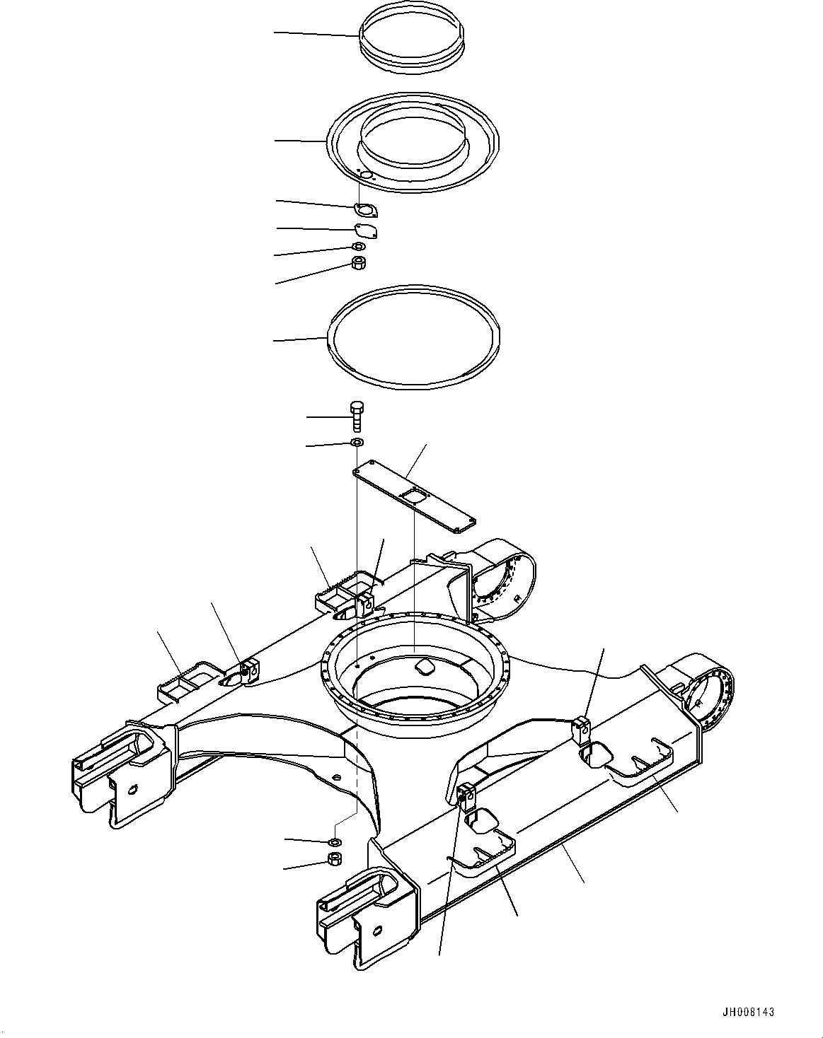 Схема запчастей Komatsu HB205-1 - ГУСЕНИЧНАЯ РАМА (№79-) ГУСЕНИЧНАЯ РАМА, ИНДОНЕЗИЯ
