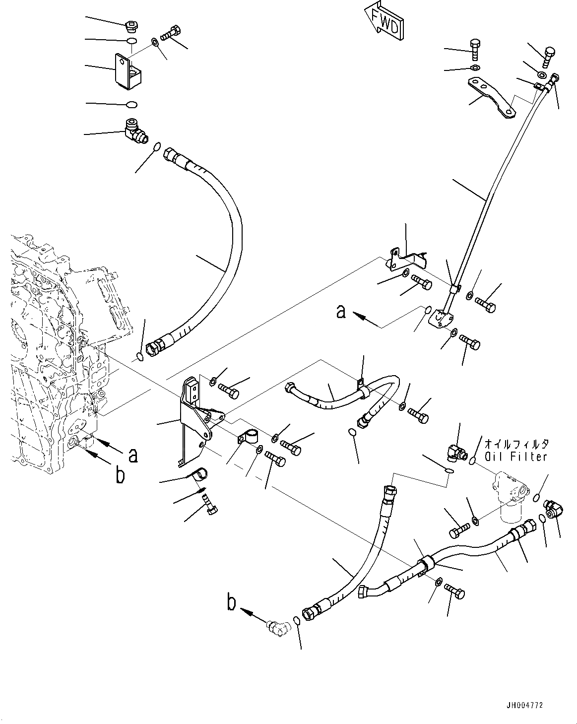 Схема запчастей Komatsu HB215LC-1 - КОМПОНЕНТЫ ДВИГАТЕЛЯ, ТРУБЫ (№7-97) КОМПОНЕНТЫ ДВИГАТЕЛЯ, С AMP. ГЕНЕРАТОР, .KW СТАРТЕР