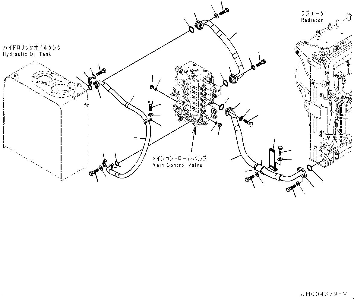Схема запчастей Komatsu HB215LC-1 - ВОЗВРАТ. ТРУБЫ, (№-) ВОЗВРАТ. ТРУБЫ, ДЛЯ -ДОПОЛН. АКТУАТОР ТРУБЫ, АККУМУЛЯТОР