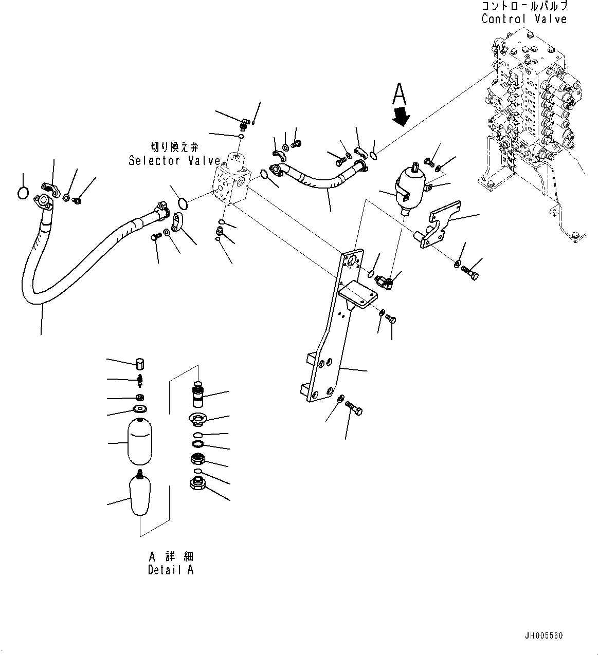 Схема запчастей Komatsu HB215LC-1 - НАВЕСН. ОБОРУД ТРУБЫ, ОСНОВН. ТРУБЫ, ПРАВ. (№-) НАВЕСН. ОБОРУД ТРУБЫ, -ДОПОЛН. АКТУАТОР ТРУБЫ, АККУМУЛЯТОР, PROVISION ДЛЯ БЫСТРОСЪЕМН. МЕХ-М