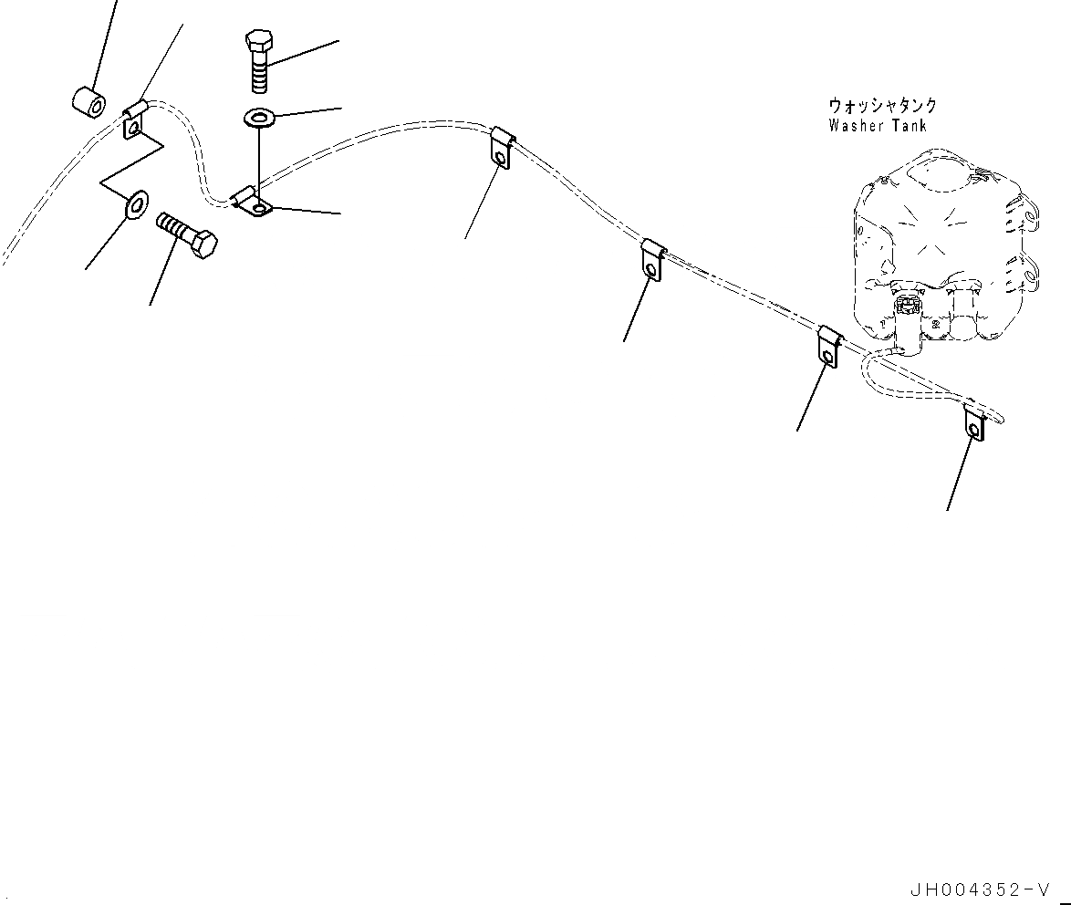 Схема запчастей Komatsu HB215LC-1 - ОМЫВАТЕЛЬ СТЕКЛА (№-) ОМЫВАТЕЛЬ СТЕКЛА