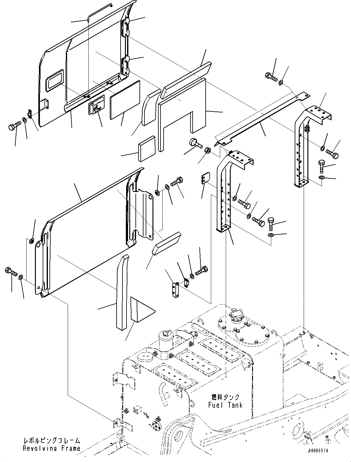 Схема запчастей Komatsu HB215LC-1 - ДВЕРЬ ПРАВ. (№-) ДВЕРЬ ПРАВ., ЕС ARRANGEMENT