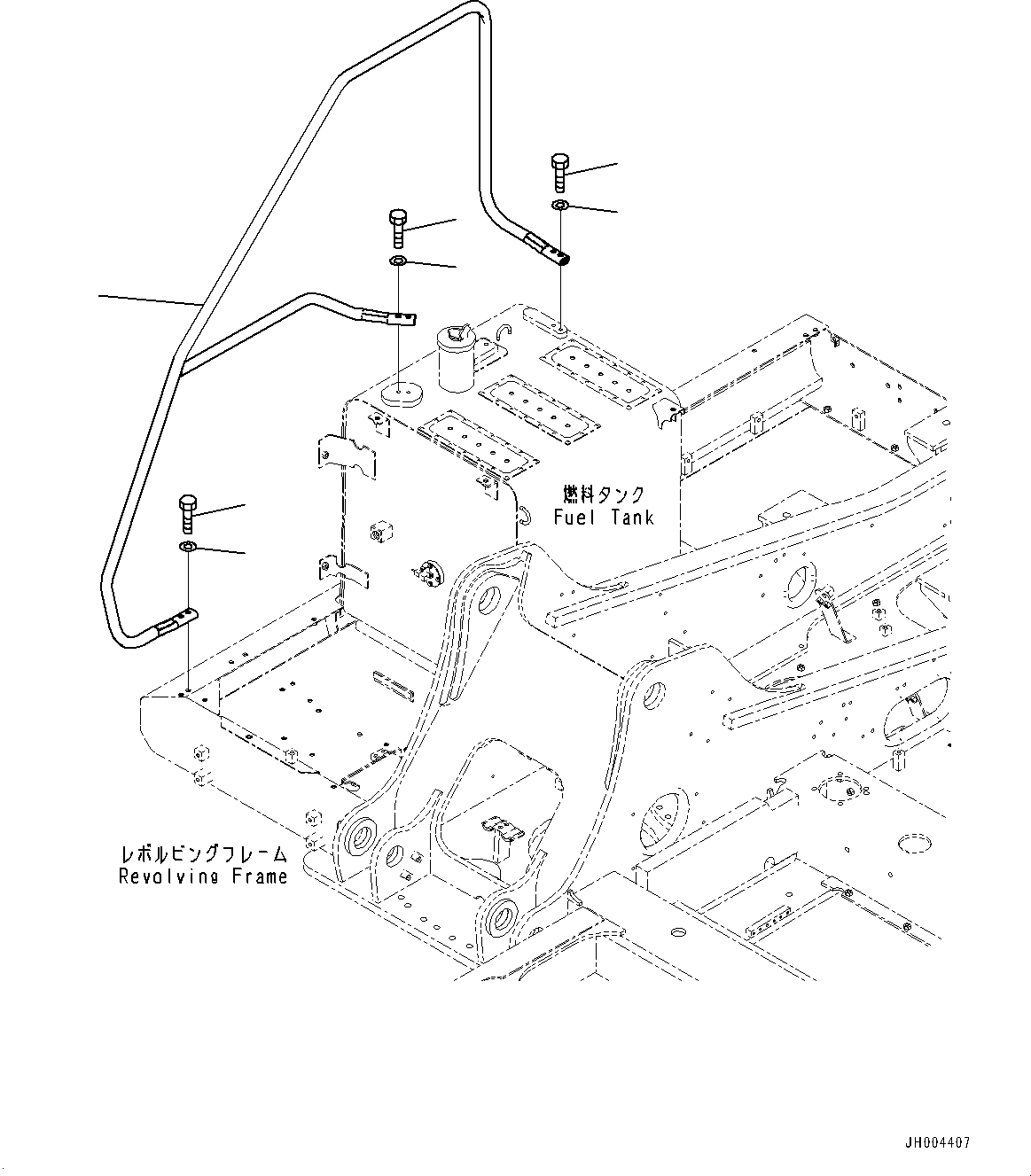 Схема запчастей Komatsu HB215LC-1 - ПОРУЧНИ(№-) HANDRAIL