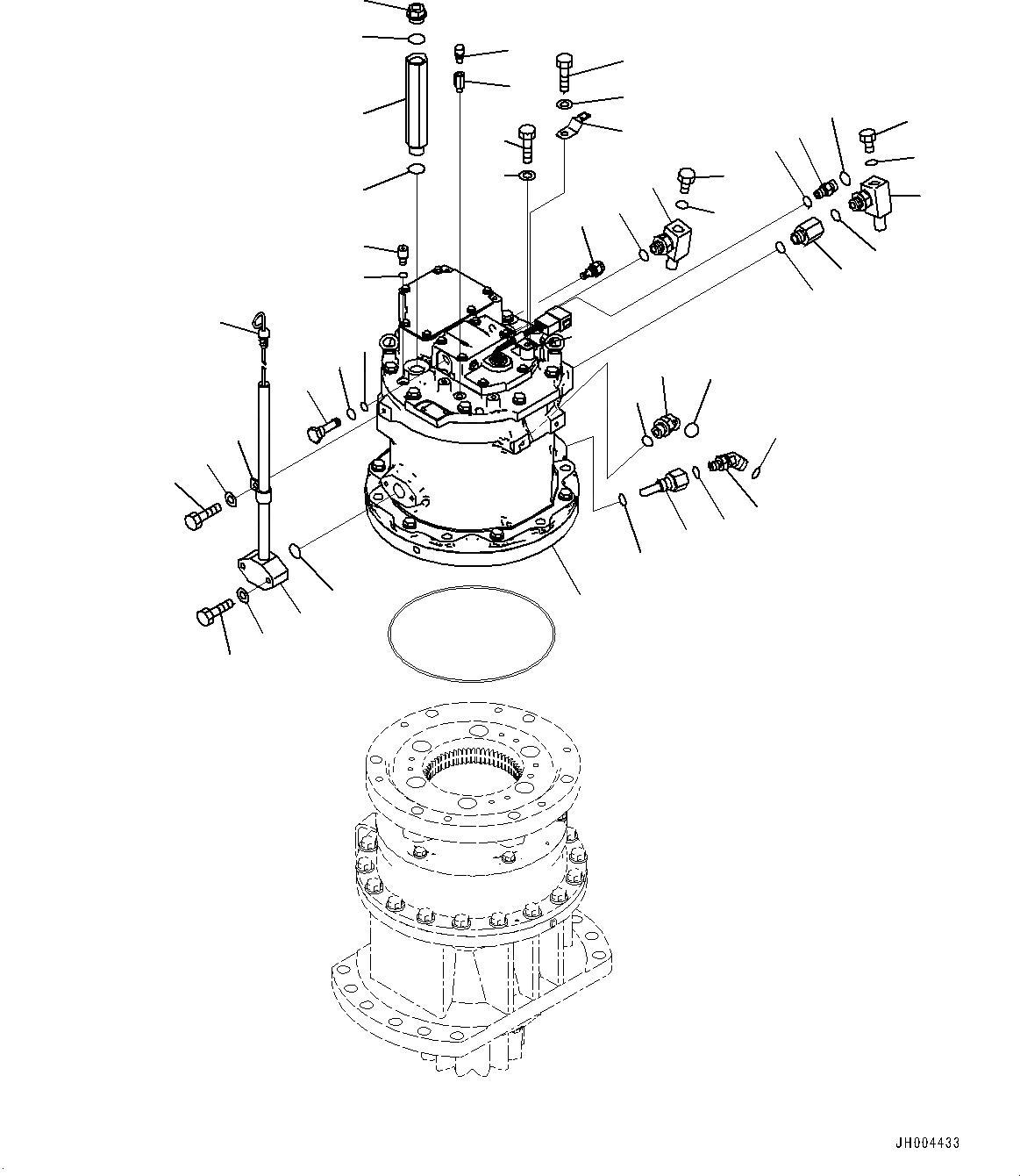 Схема запчастей Komatsu HB215LC-1 - МЕХАНИЗМ ПОВОРОТА И МОТОР, МОТОР (№-) МЕХАНИЗМ ПОВОРОТА И МОТОР