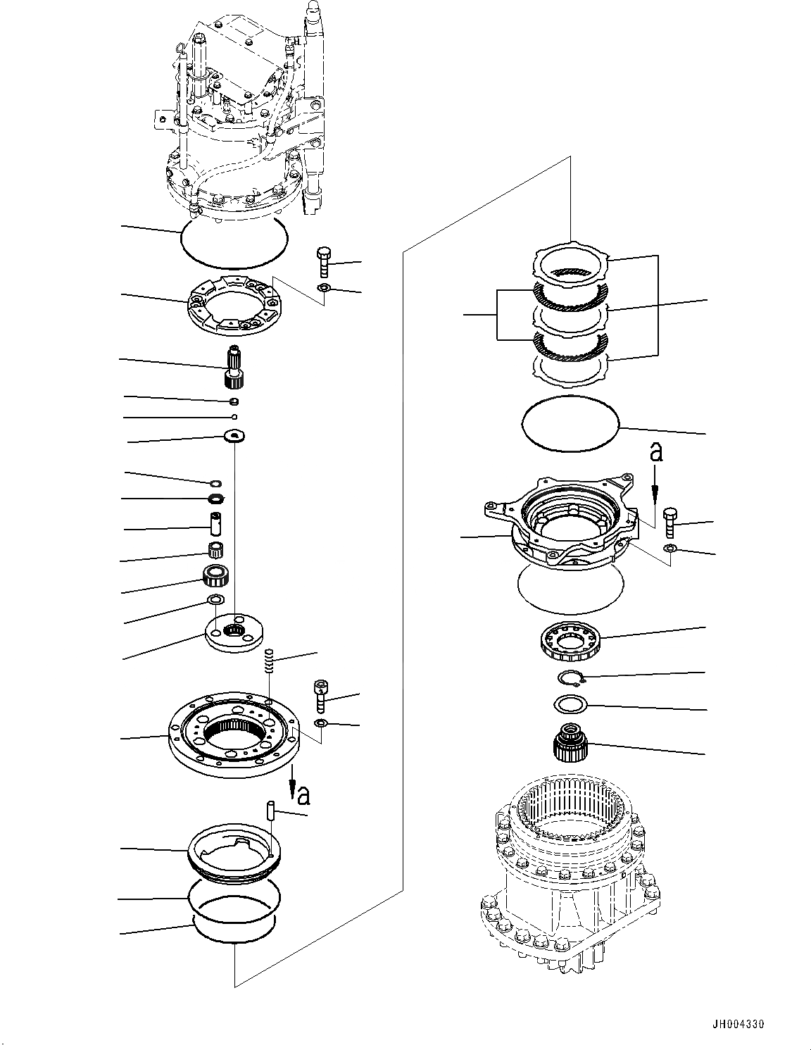 Схема запчастей Komatsu HB215LC-1 - МЕХАНИЗМ ПОВОРОТА И МОТОР, МЕХАНИЗМ ПОВОРОТА (/) (№-8) МЕХАНИЗМ ПОВОРОТА И МОТОР