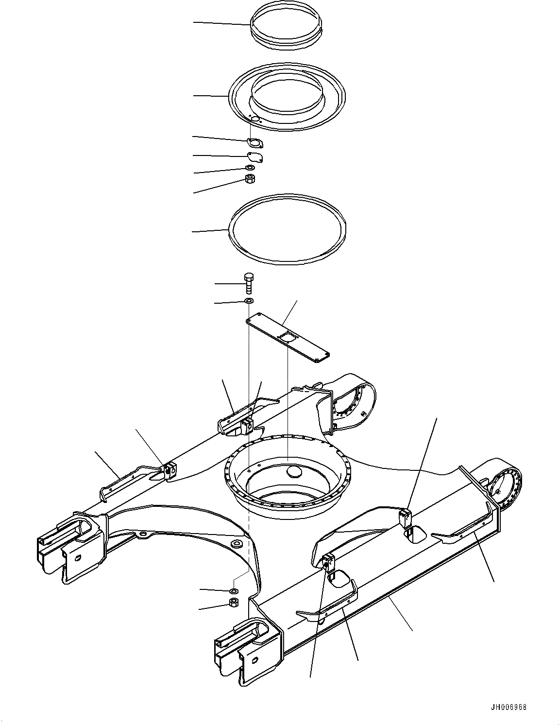 Схема запчастей Komatsu HB215LC-1 - ГУСЕНИЧНАЯ РАМА (№88-) ГУСЕНИЧНАЯ РАМА, ДЛЯ СТРАН ЕС ARRANGEMENT