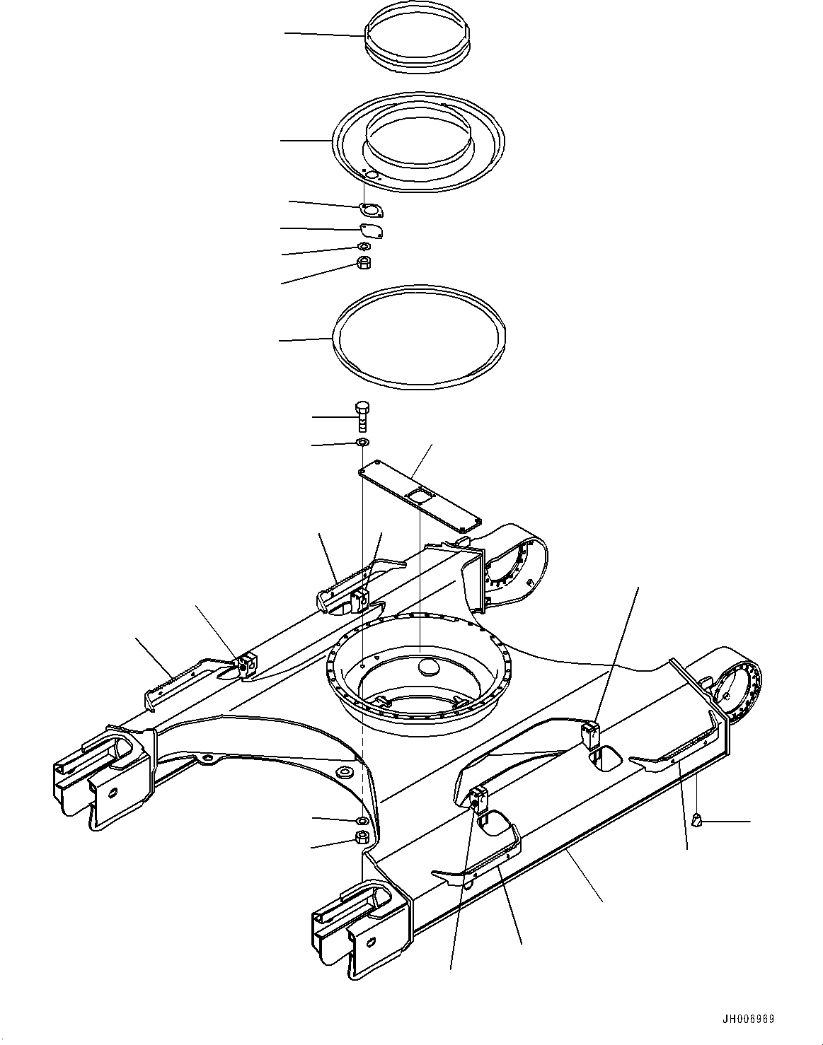 Схема запчастей Komatsu HB215LC-1 - ГУСЕНИЧНАЯ РАМА, (№8-87) ГУСЕНИЧНАЯ РАМА, ДЛЯ СТРАН ЕС ARRANGEMENT, ПОЛН. LENGTH ЗАЩИТА ОПОРНЫХ КАТКОВ ИЛИ НИЖН. КРЫШКА