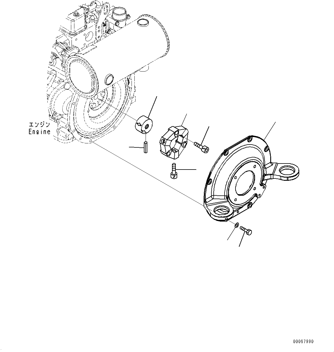 Схема запчастей Komatsu PC35MR-3 - ДВИГАТЕЛЬ БЛОК, ДЕМПФЕР (№9-8) ДВИГАТЕЛЬ БЛОК, С ОБОГРЕВ. КАБИНЫ, KOREA
